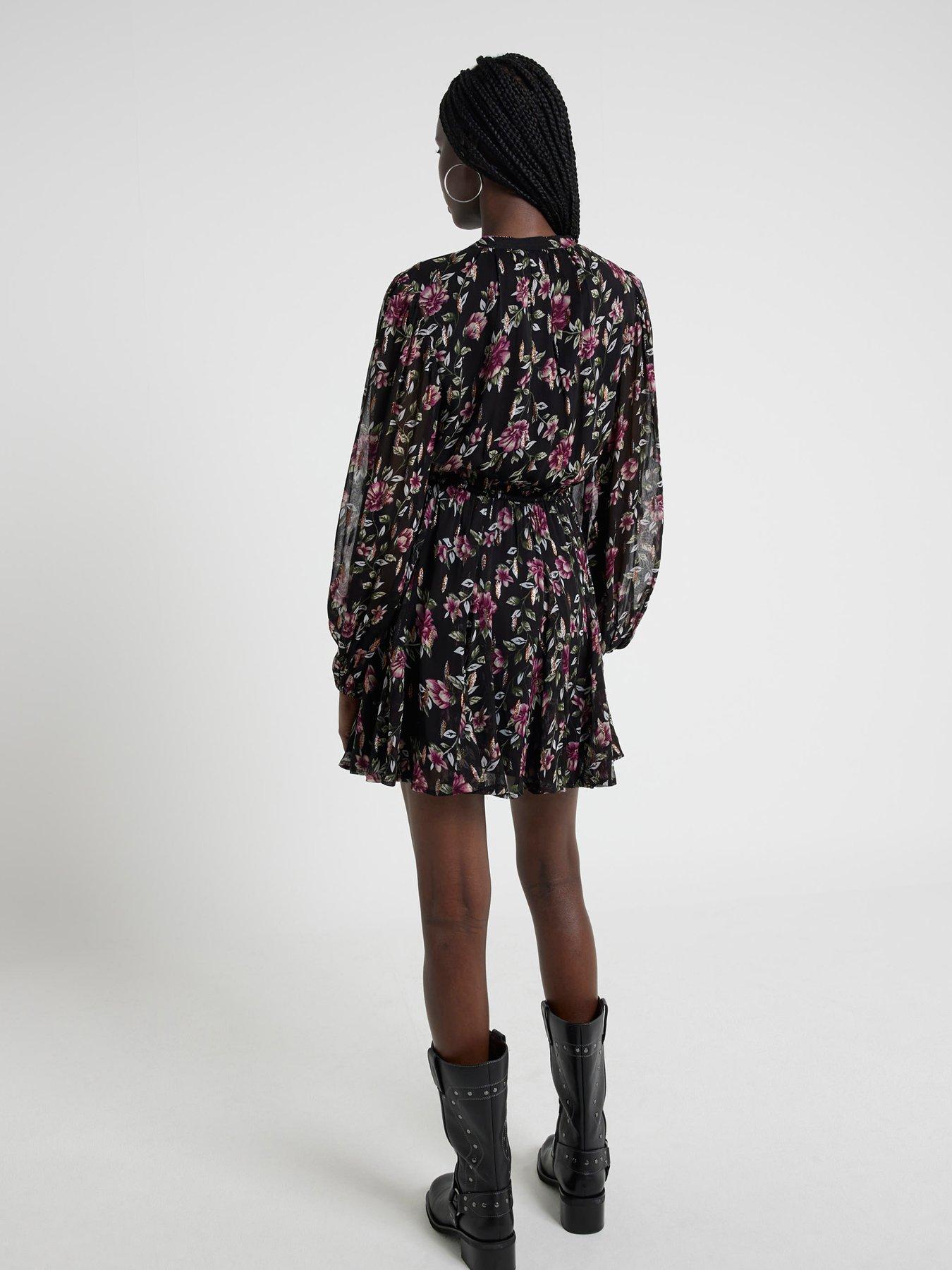 river-island-floral-smock-mini-dress-blackstillFront