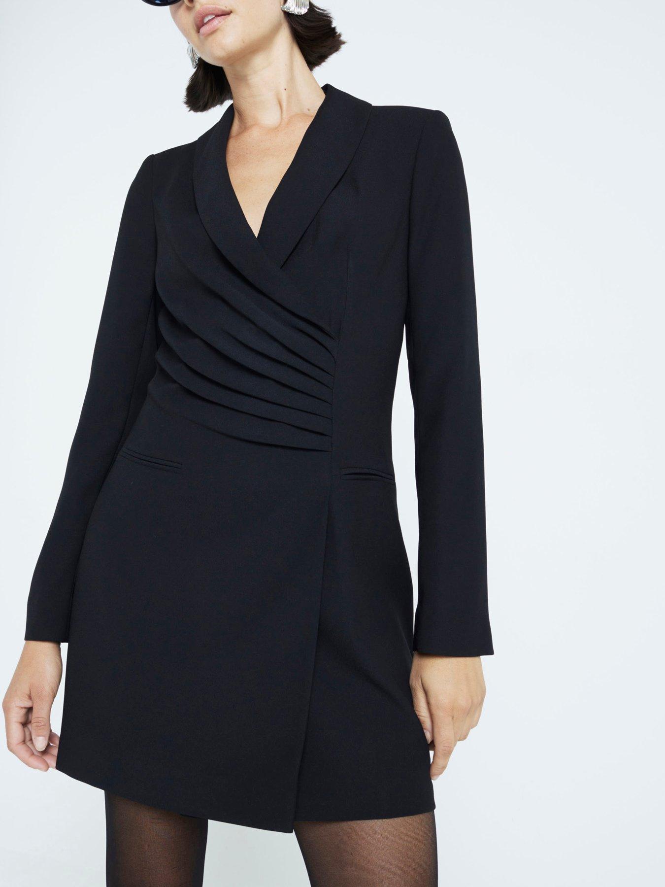 river-island-ruched-blazer-dress-black