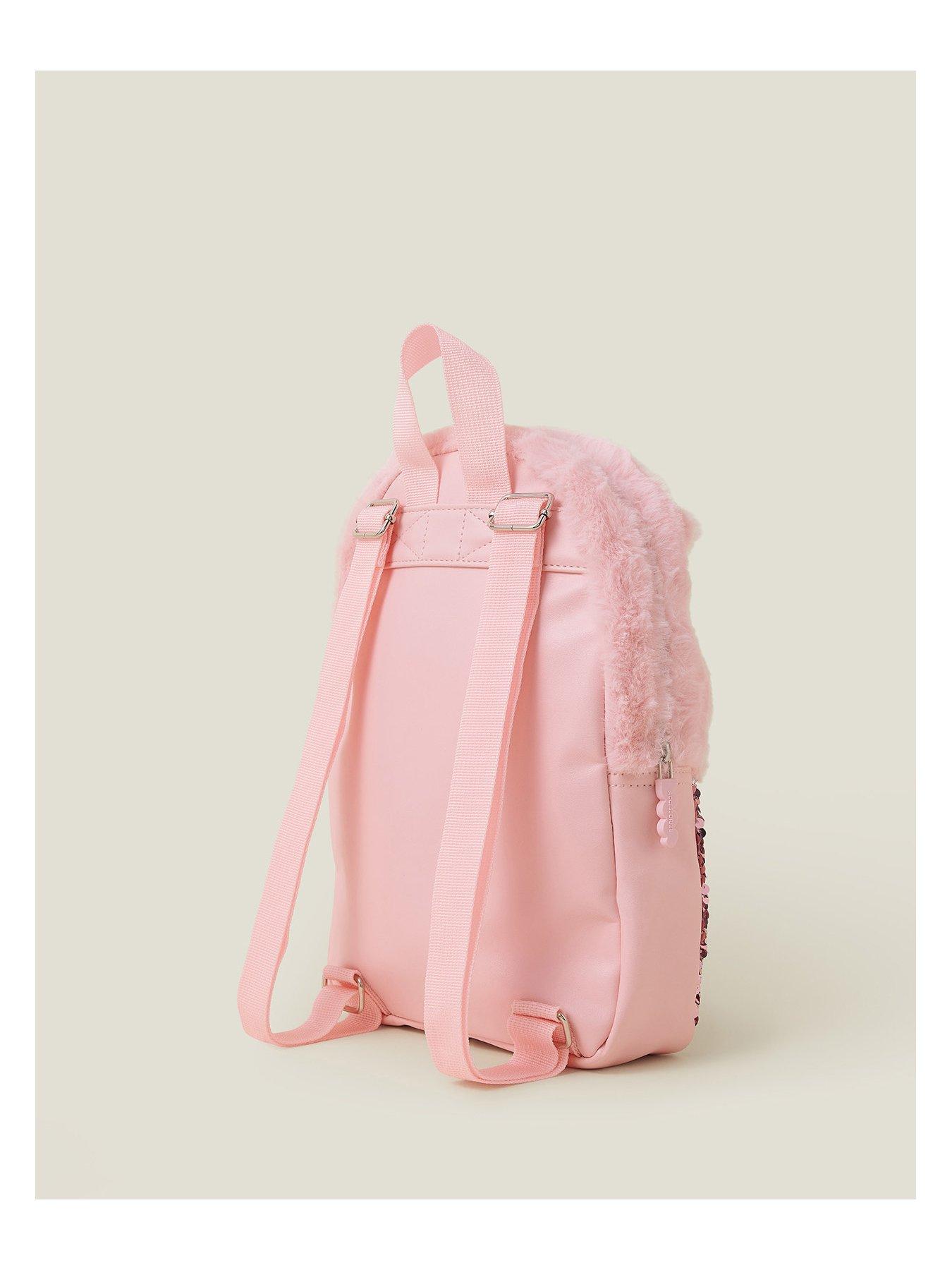 Image 3 of 4 of Accessorize Girls Fluffy Unicorn Backpack - Pink