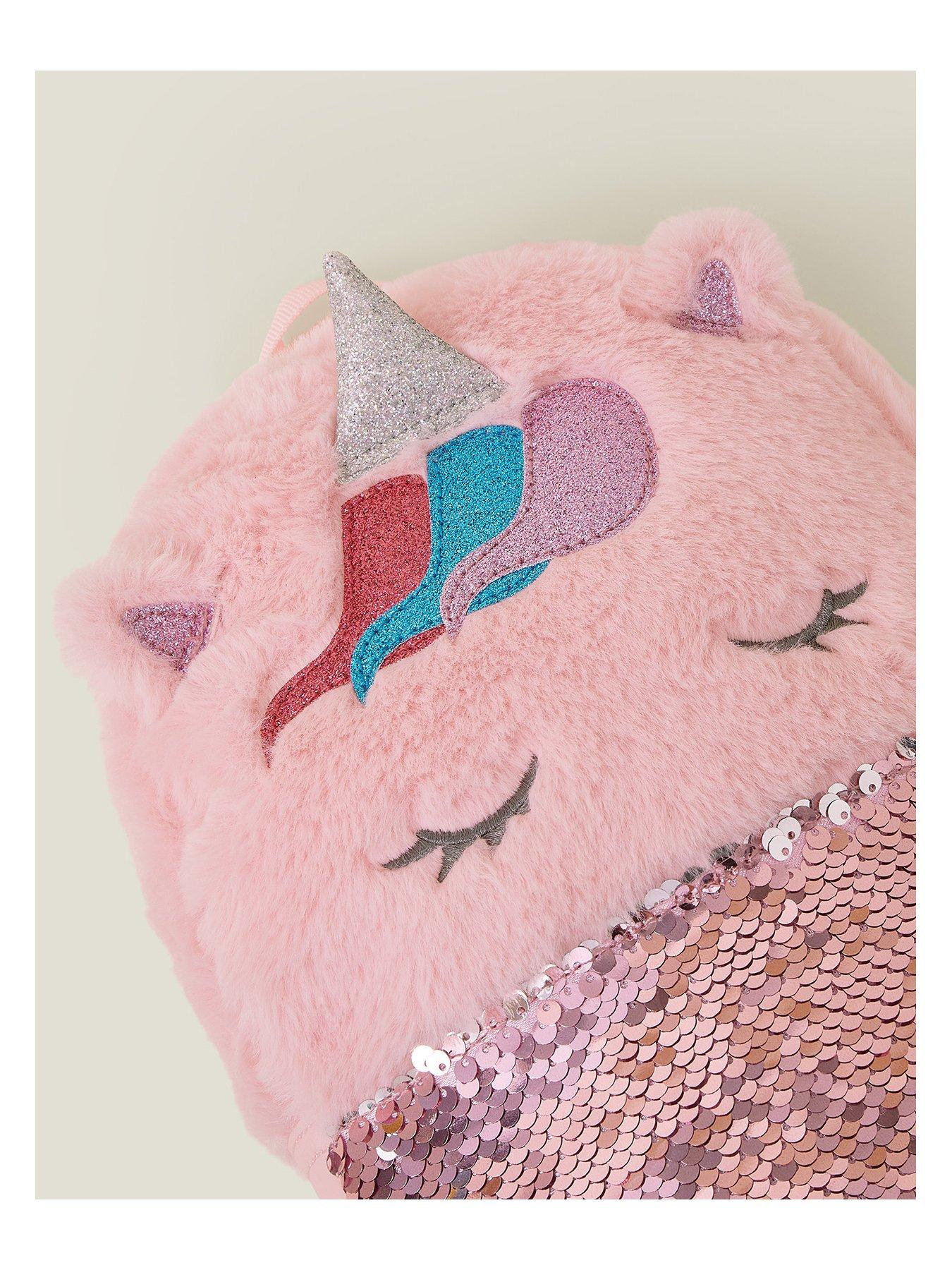 Image 4 of 4 of Accessorize Girls Fluffy Unicorn Backpack - Pink