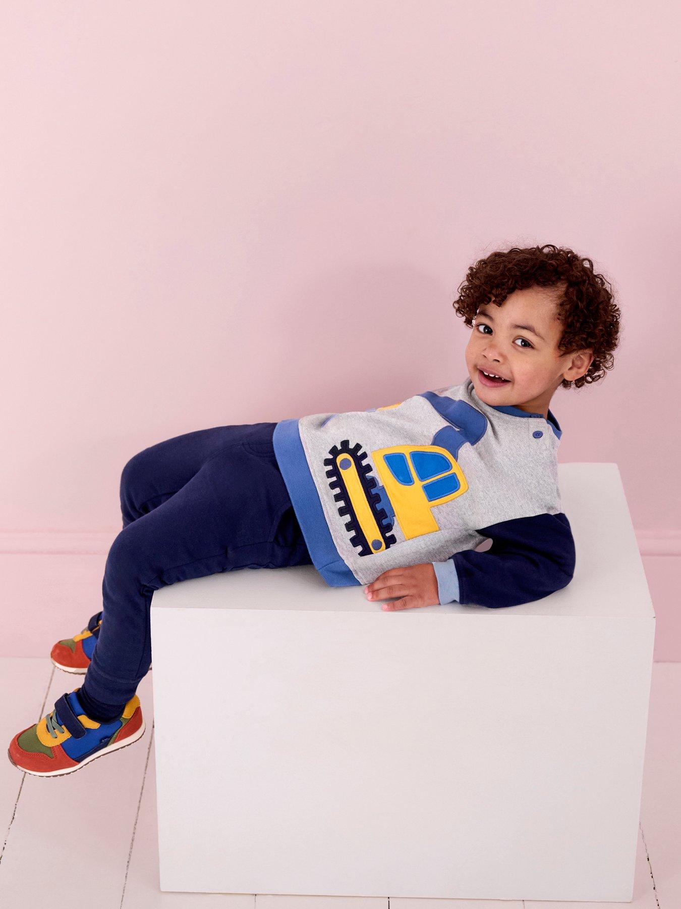 Image 2 of 4 of JoJo Maman Bebe Boys Digger Applique Sweatshirt &amp; Jogger Set - Grey