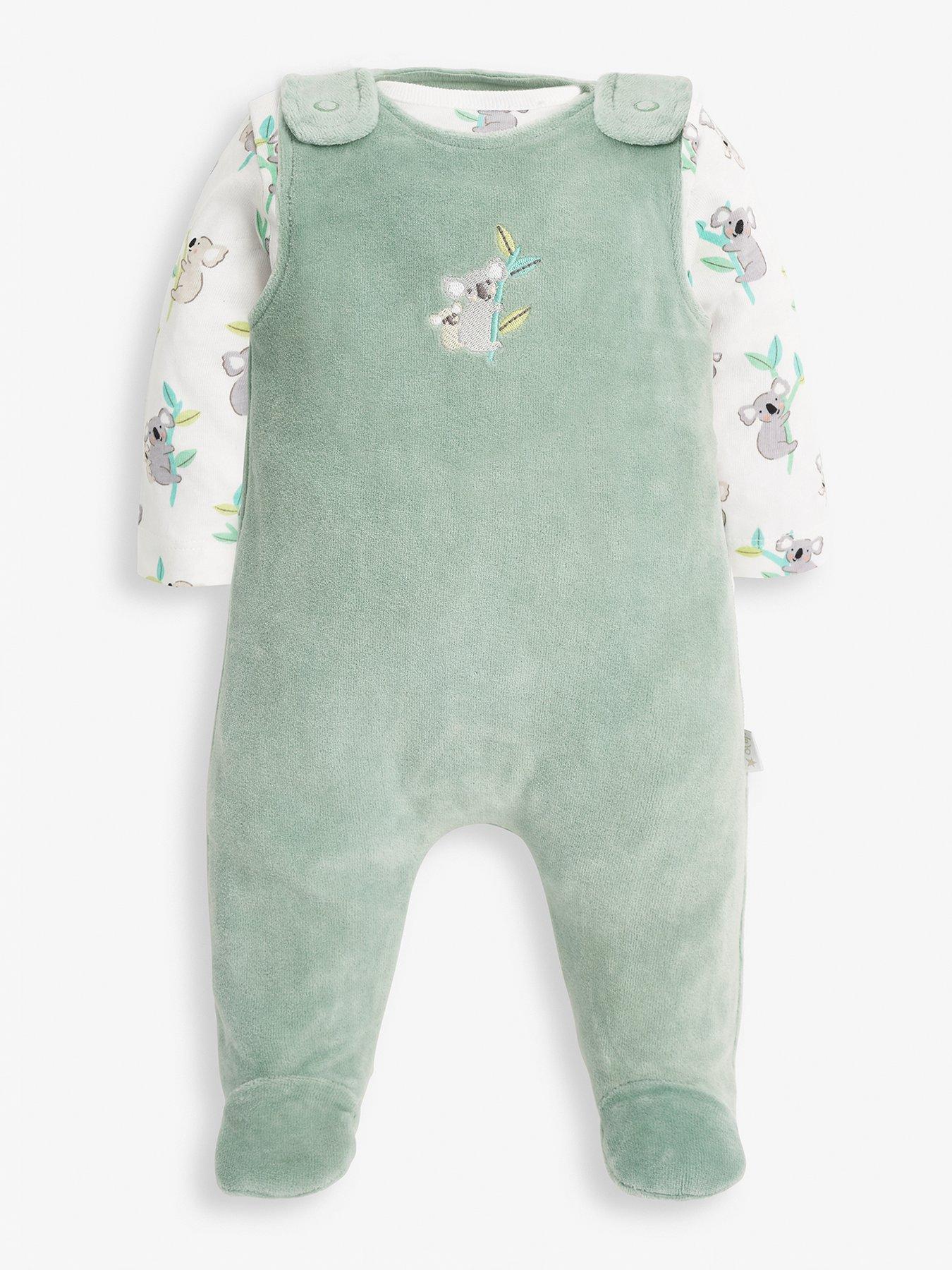 jojo-maman-bebe-unisex-2-piece-koala-dungaree-set-green