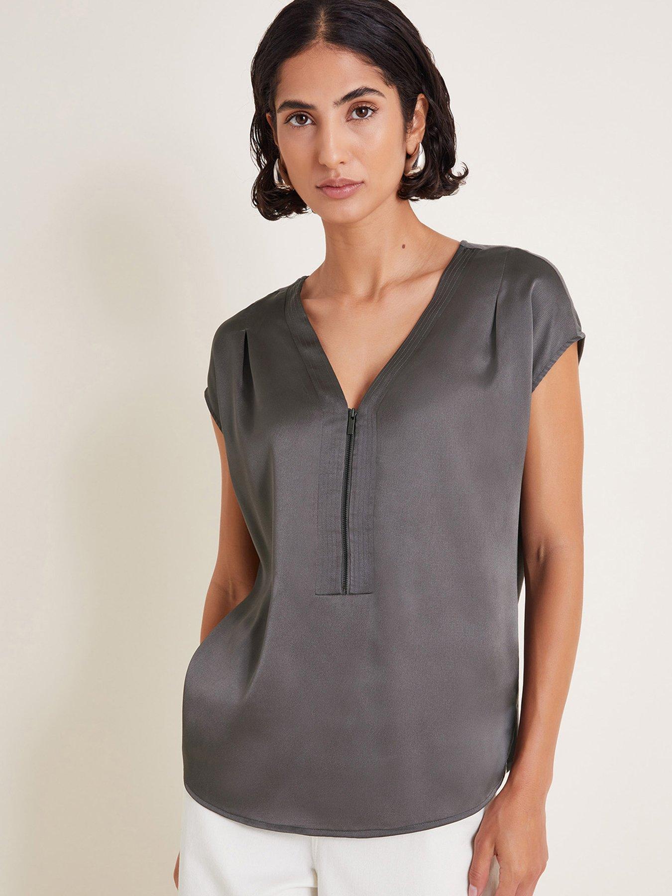 monsoon-wilde-woven-mix-top-grey