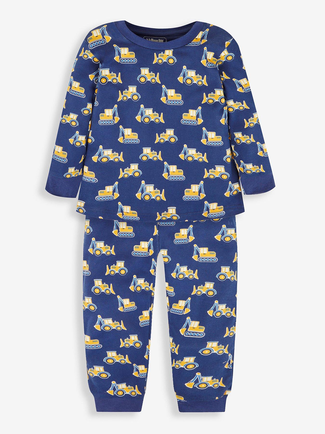 JoJo Maman Bebe Boys Glow In The Dark Digger Pyjamas Navy Very Ireland