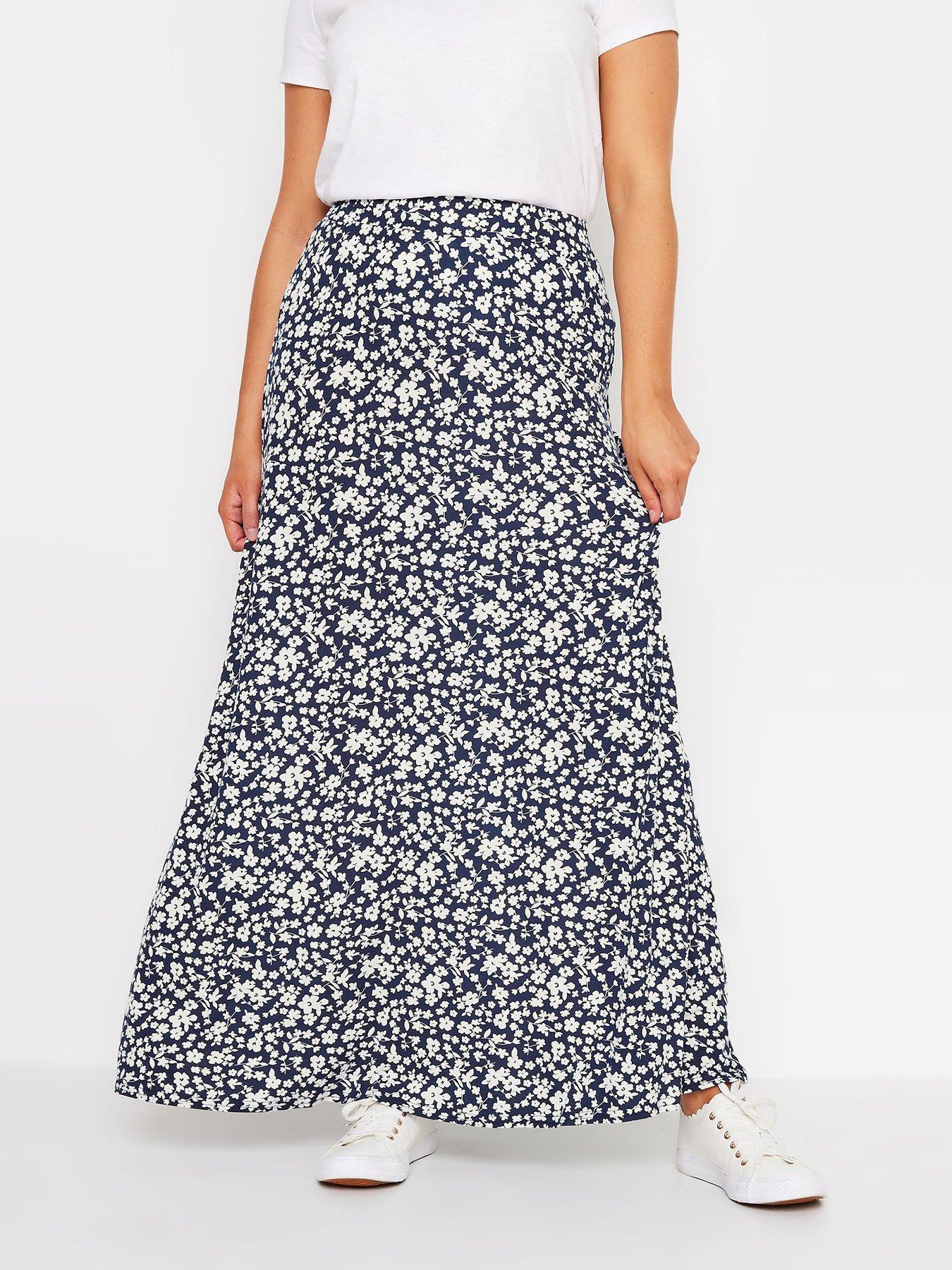 mco-navy-blue-ditsy-floral-print-maxi-skirtfront