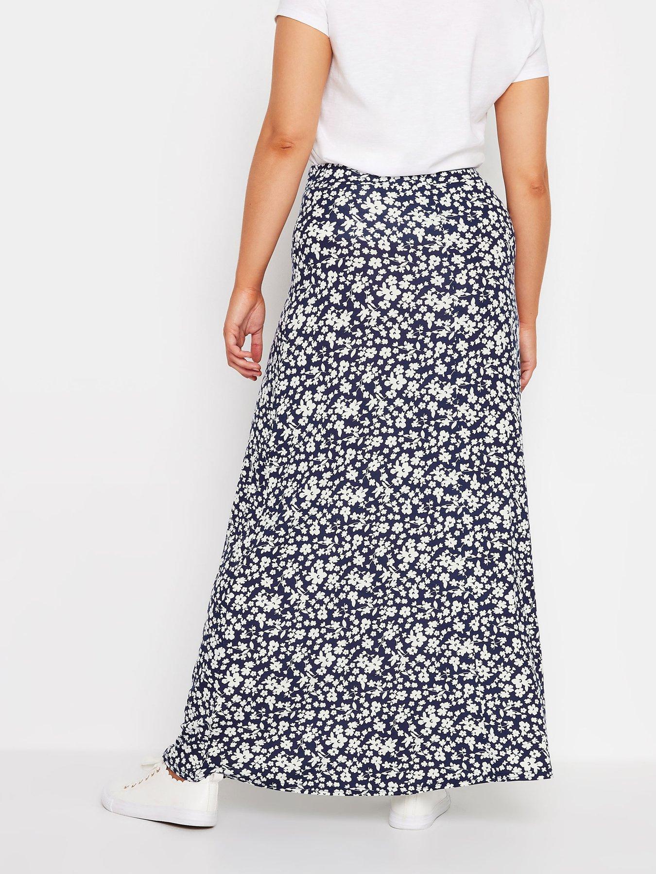 mco-navy-blue-ditsy-floral-print-maxi-skirtstillFront