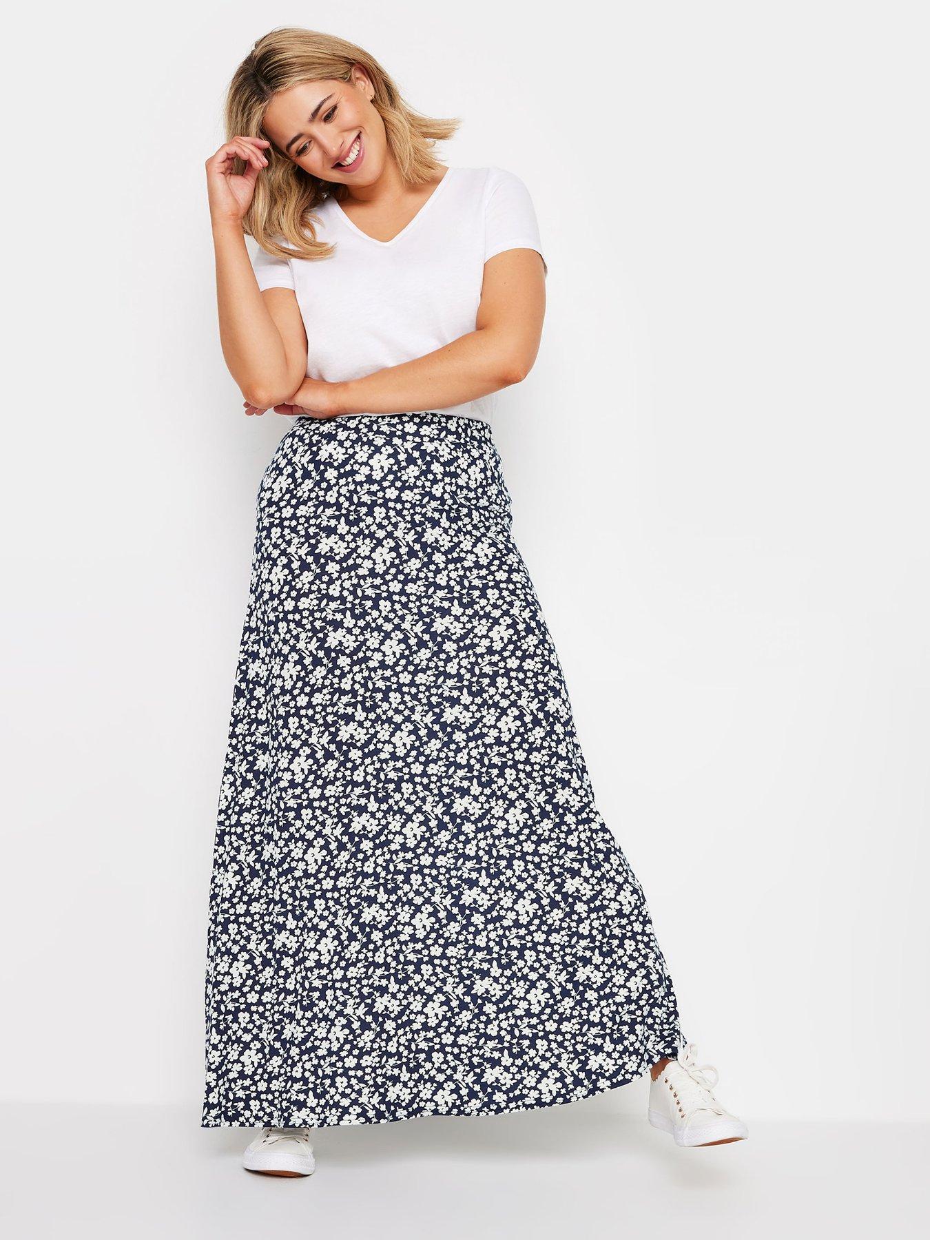 mco-navy-blue-ditsy-floral-print-maxi-skirtback