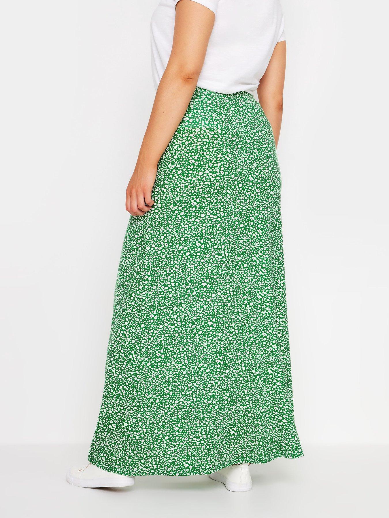 mco-ditsy-print-maxi-skirt-greenstillFront