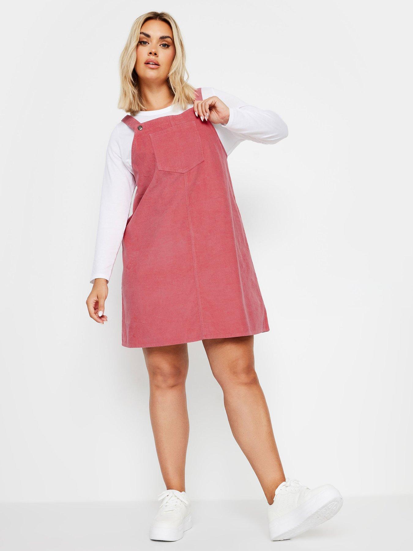 yours-curve-cord-pinafore-dress-pinkback