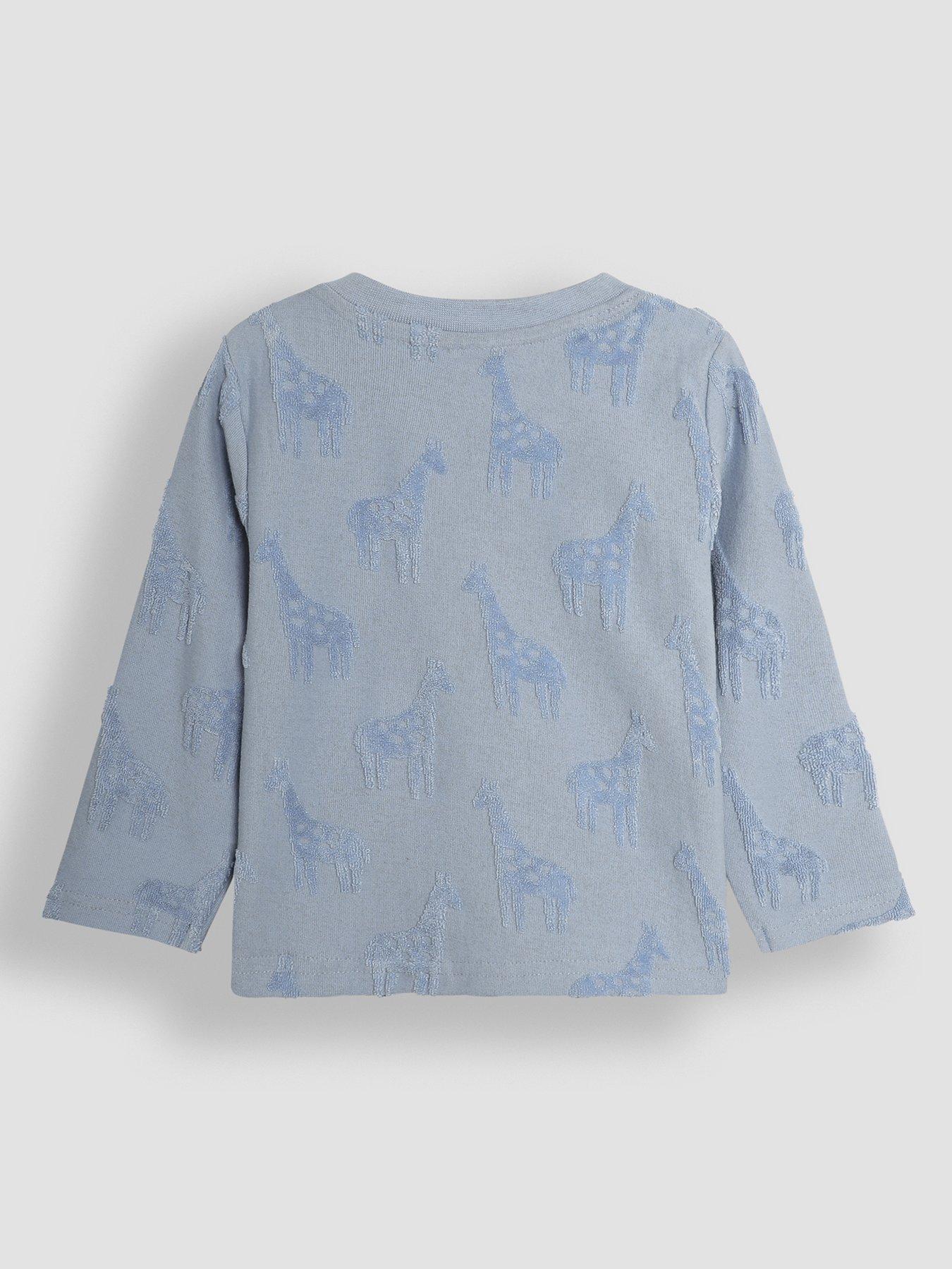 Image 2 of 3 of JoJo Maman Bebe Boys Giraffe Textured Top - Blue