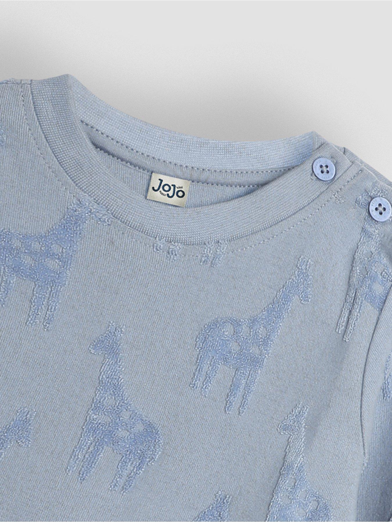 Image 3 of 3 of JoJo Maman Bebe Boys Giraffe Textured Top - Blue