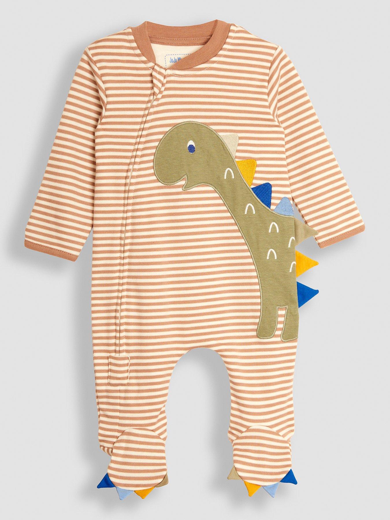 jojo-maman-bebe-unisex-dino-applique-zip-sleepsuit-beige