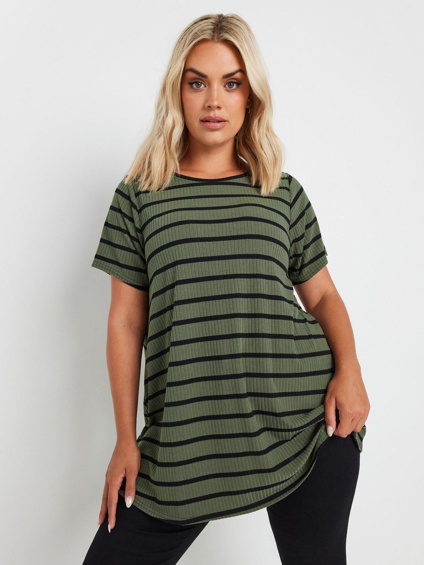 yours-curve-rib-t-shirt-green