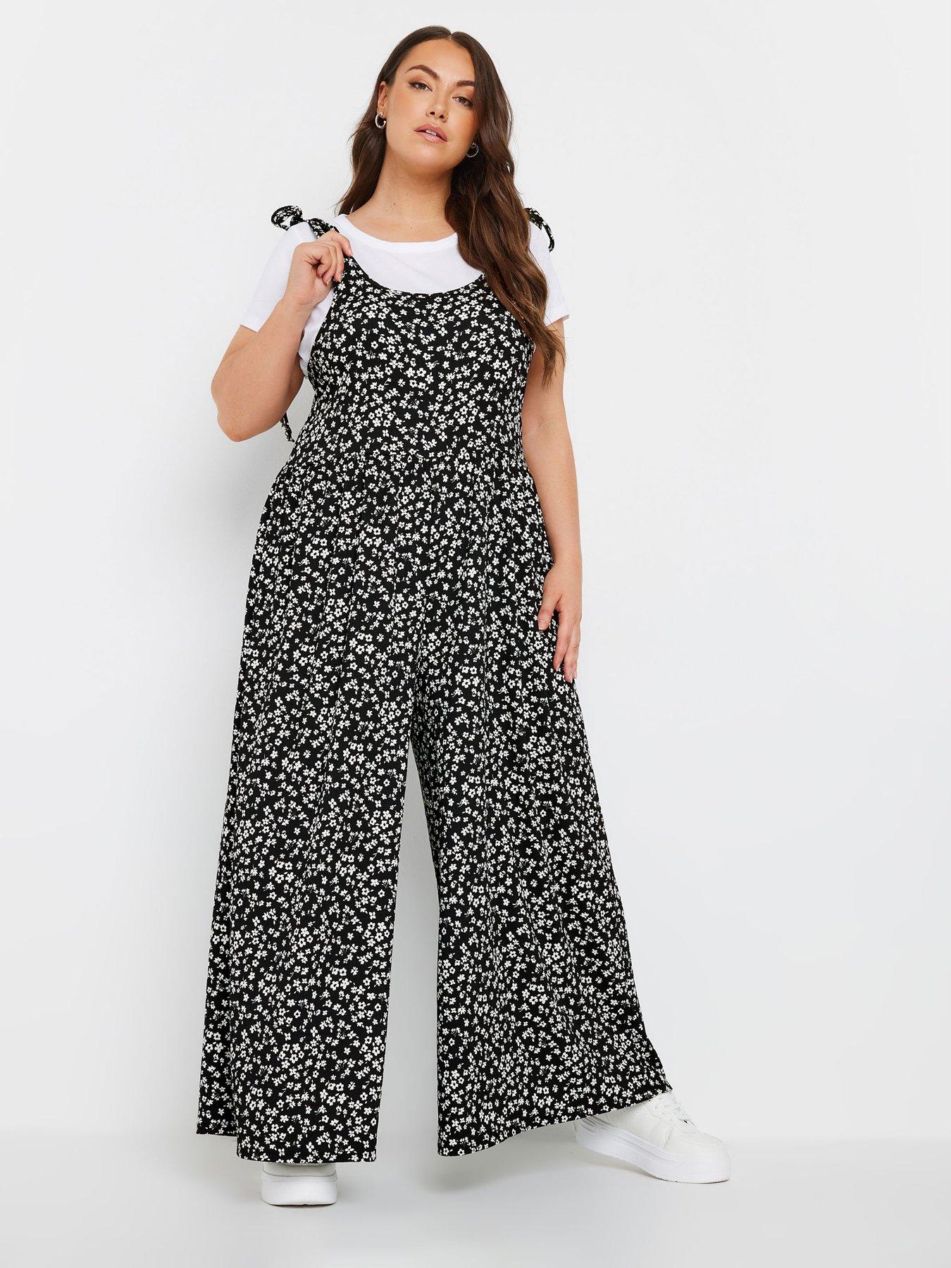 yours-curve-textured-jersey-jumpsuit-black