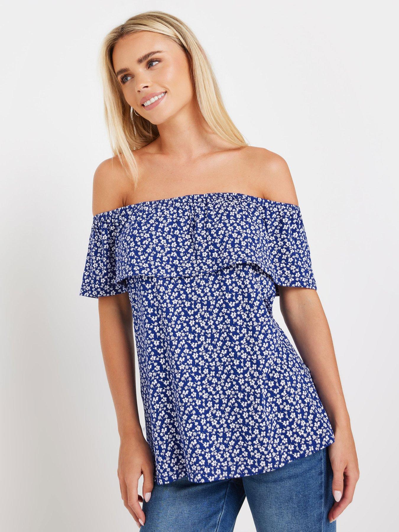 mco-petite-petite-ditsy-bardot-top