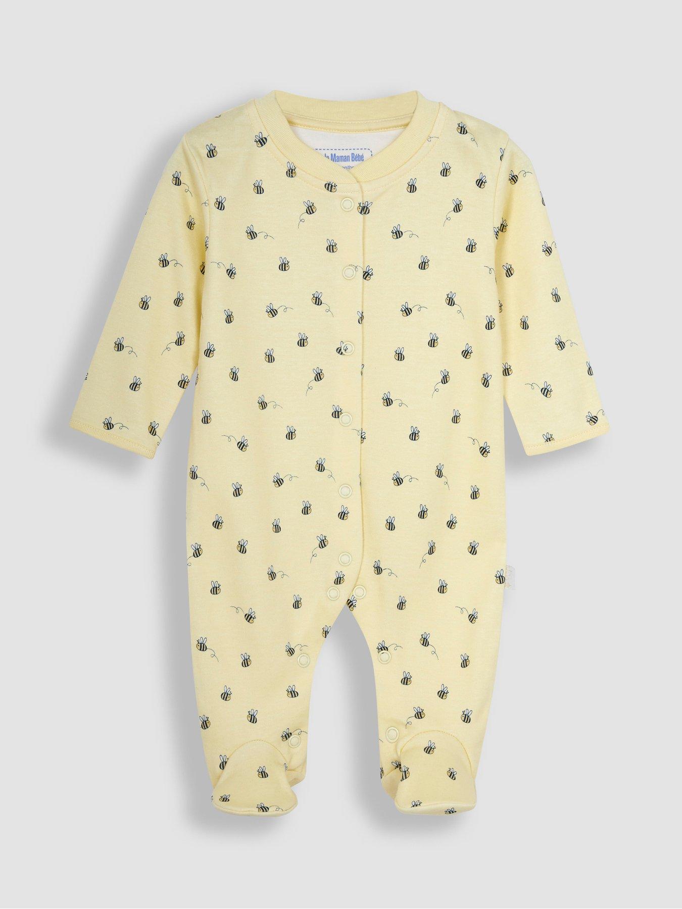 jojo-maman-bebe-girls-2-pack-bee-print-sleepsuit-yellowoutfit