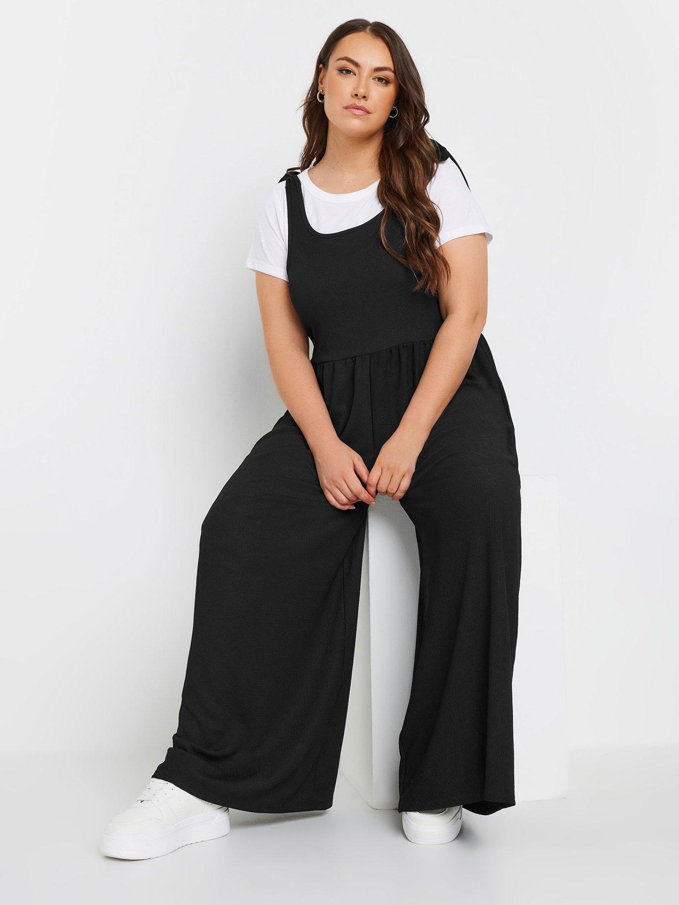 yours-curve-textured-jersey-jumpsuit-blackback