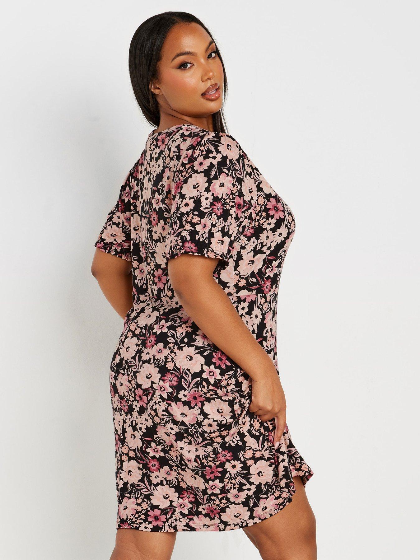 yours-curve-puff-sleeve-day-dress-blackstillFront