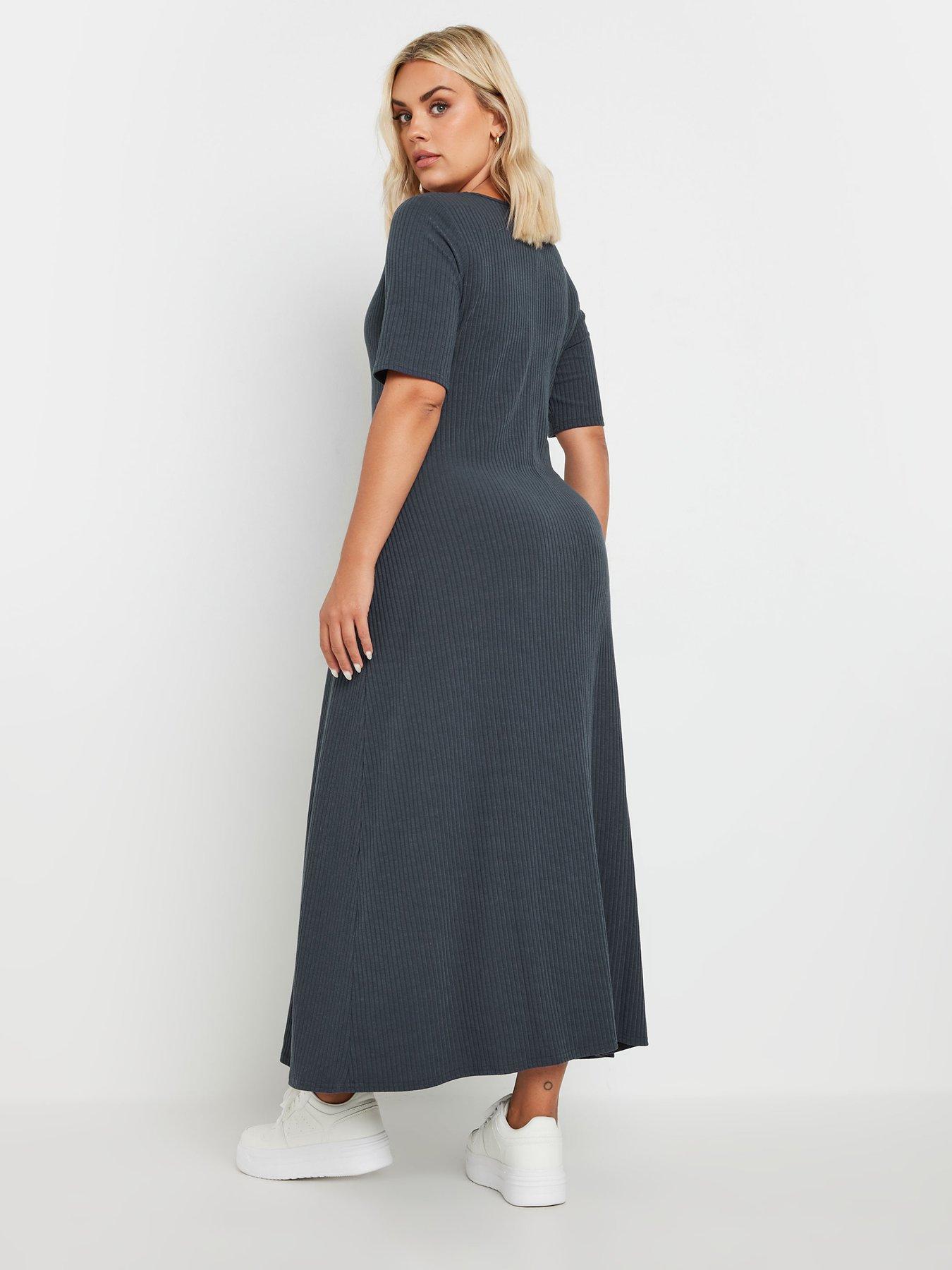 yours-curve-rib-swing-maxi-dress-greystillFront