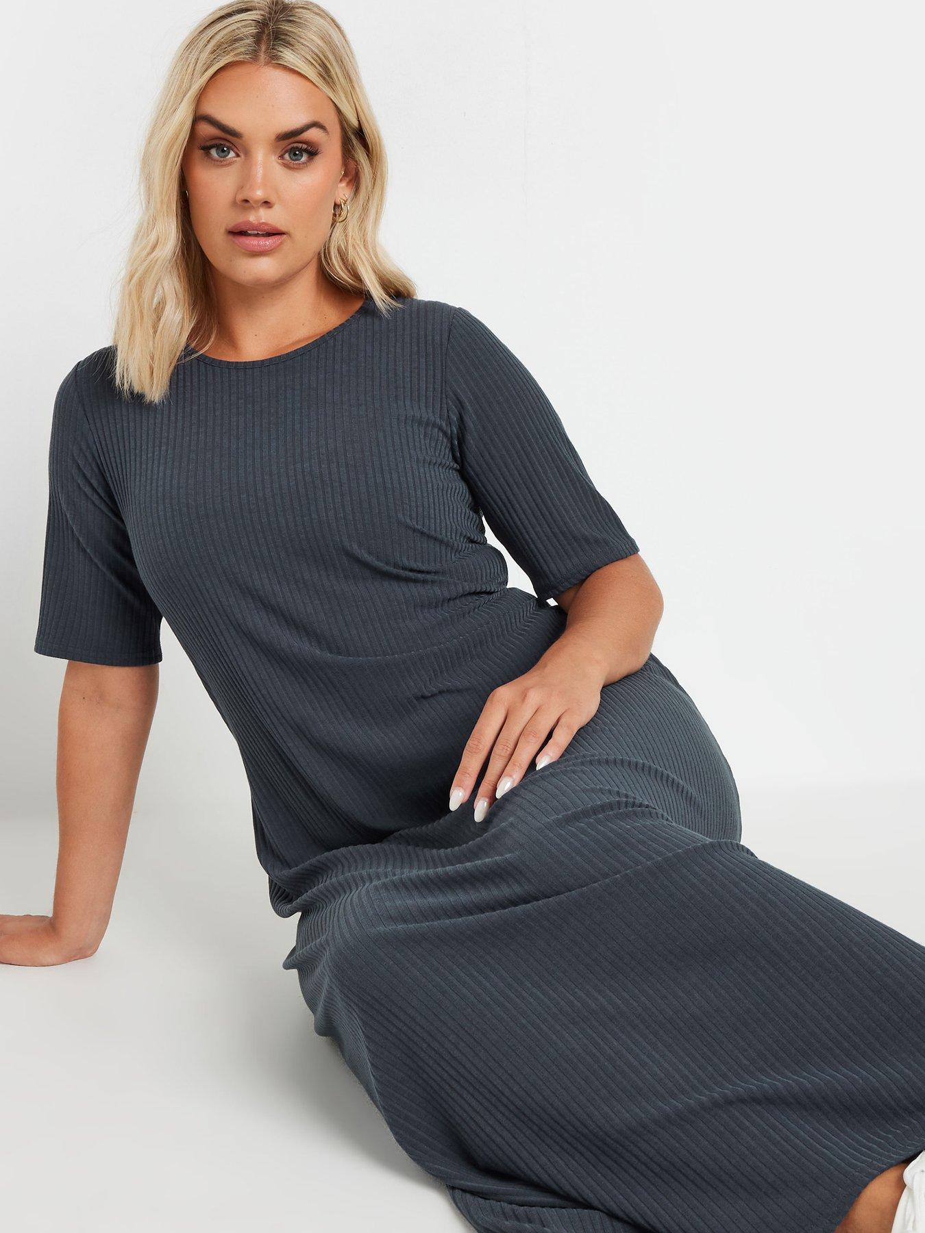 yours-curve-rib-swing-maxi-dress-greyoutfit