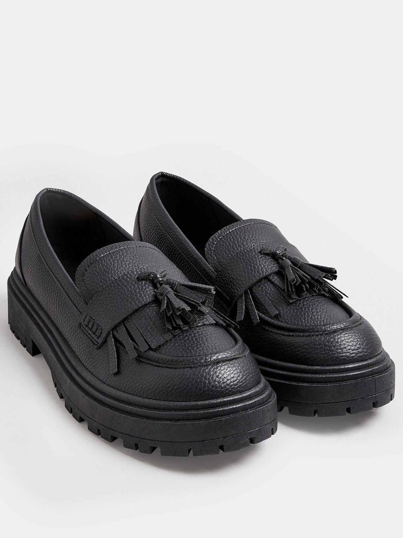 yours-extra-wide-fit-chunky-tassel-loafer-blackstillFront