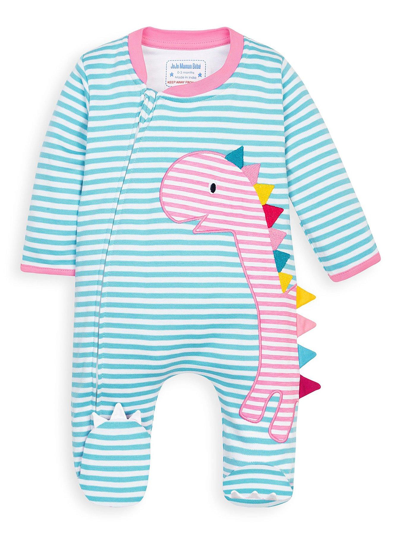 jojo-maman-bebe-girls-dino-applique-zip-sleepsuit-green