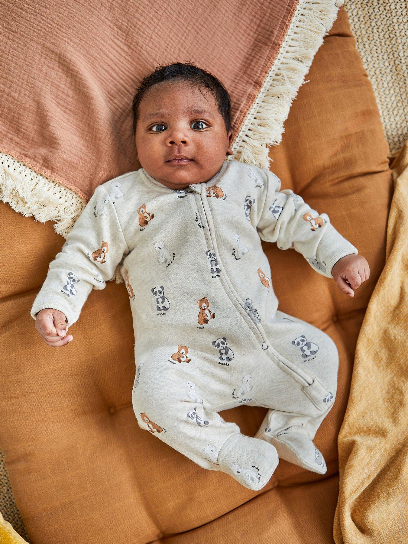 jojo-maman-bebe-unisex-bear-print-zip-sleepsuit-beigestillFront