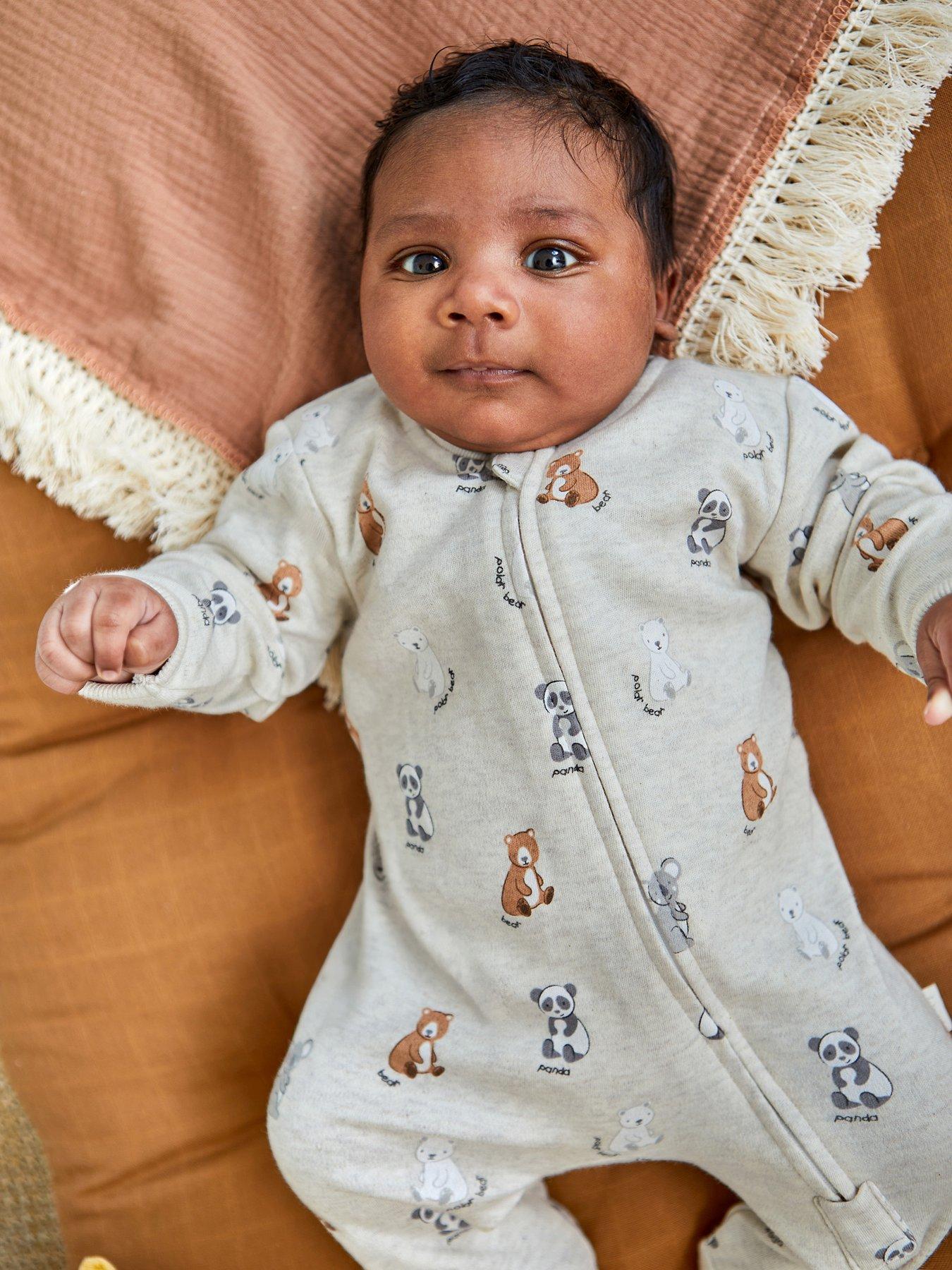 jojo-maman-bebe-unisex-bear-print-zip-sleepsuit-beigedetail