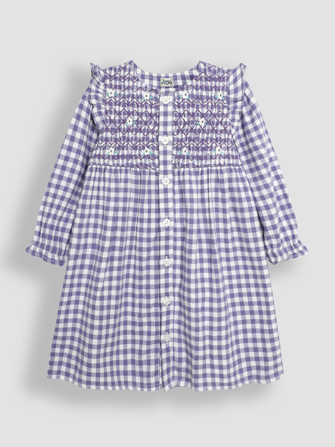 jojo-maman-bebe-girls-gingham-button-through-smocked-dress-set-purple