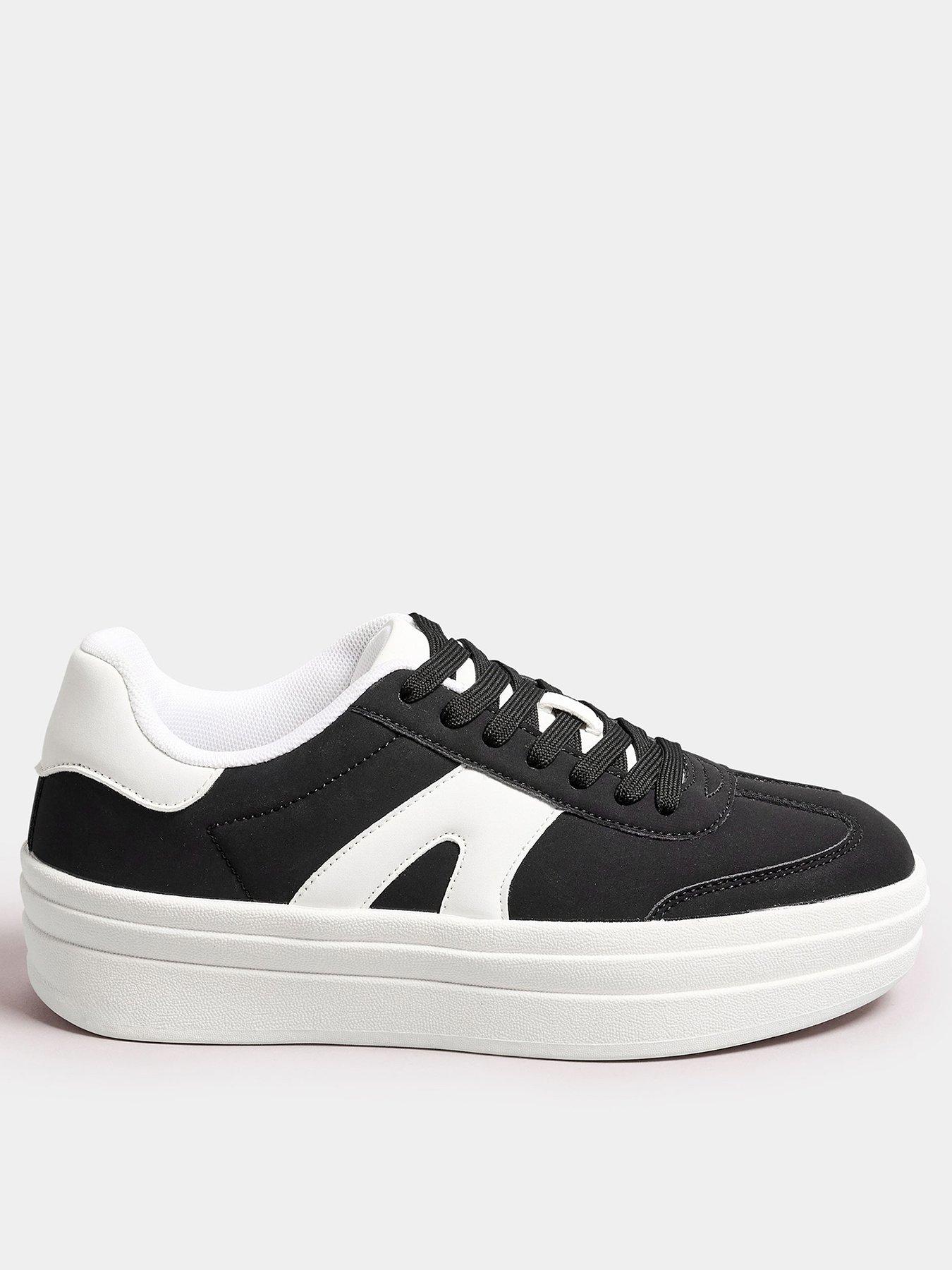 yours-wide-fit-retro-platform-trainers-black