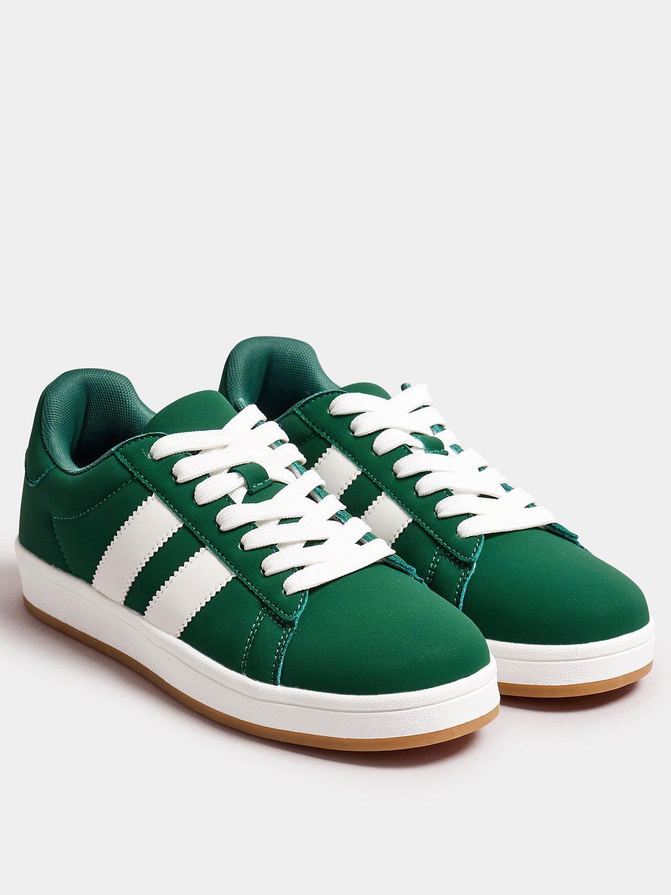 yours-wide-fit-padded-skate-trainers-greenstillFront