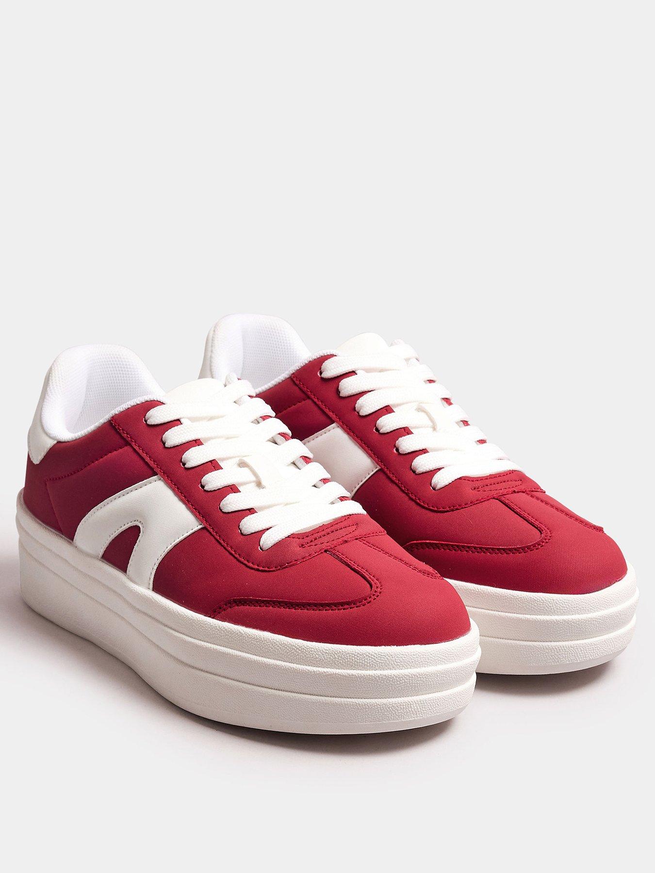 yours-wide-fit-retro-platform-trainers-redstillFront