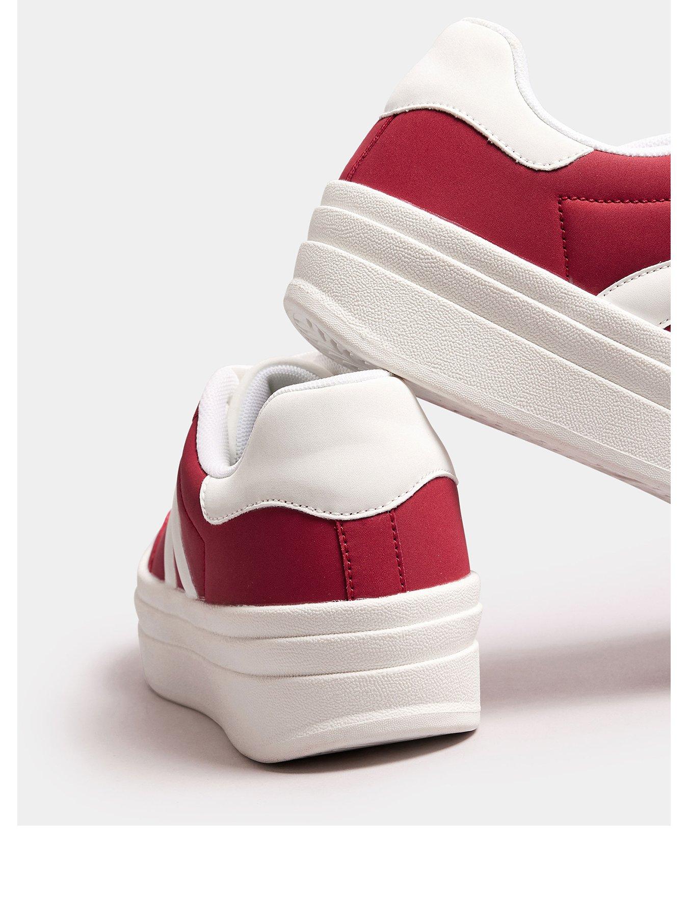 yours-wide-fit-retro-platform-trainers-redback