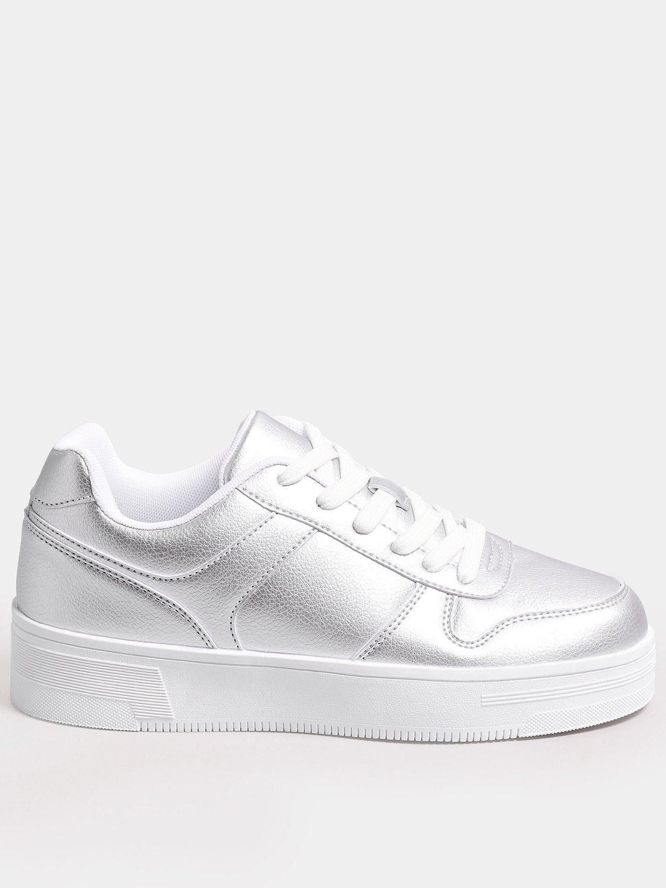 undefined Wide Fit Chunky Trainer - Silver