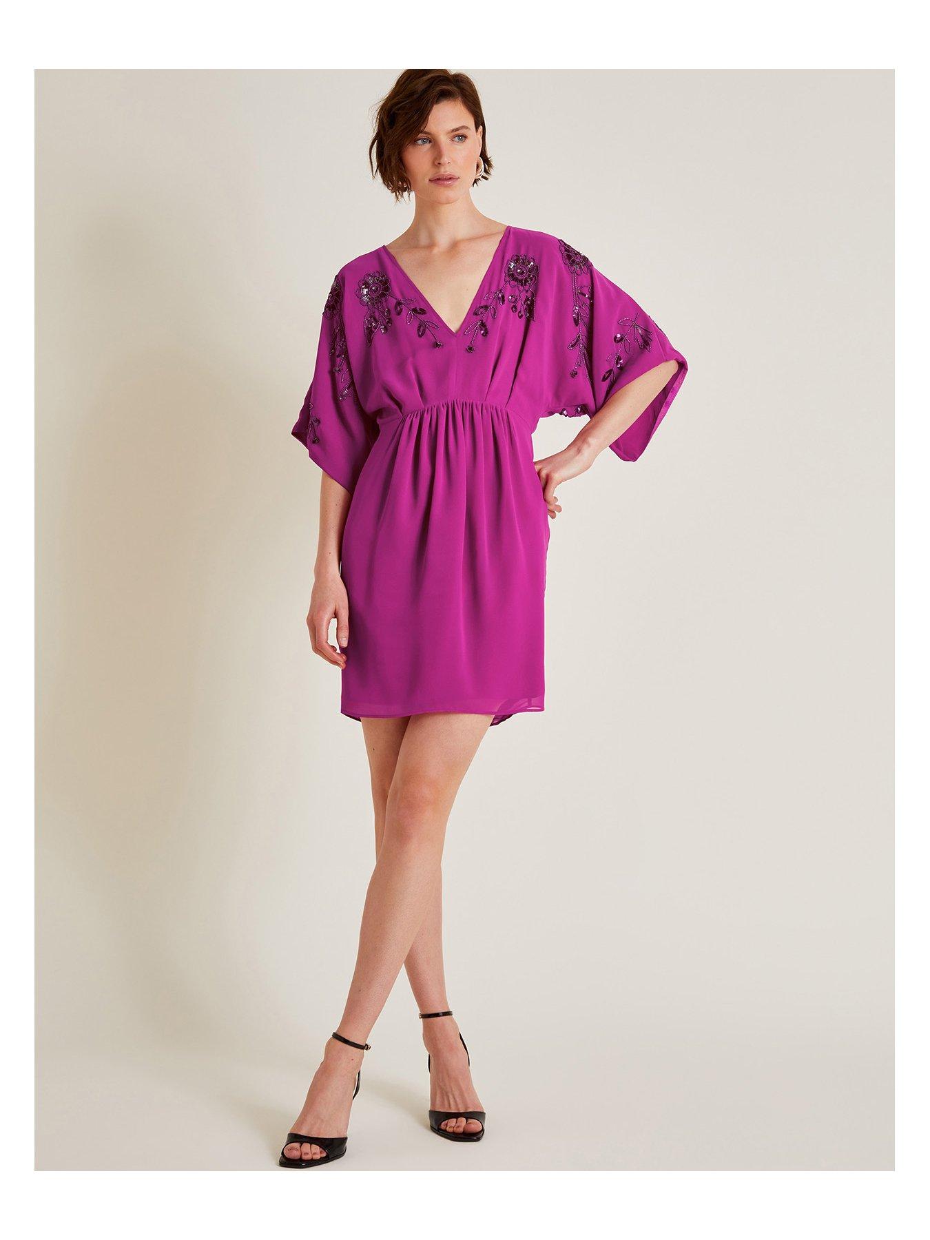 monsoon-isla-short-dress-pinkback