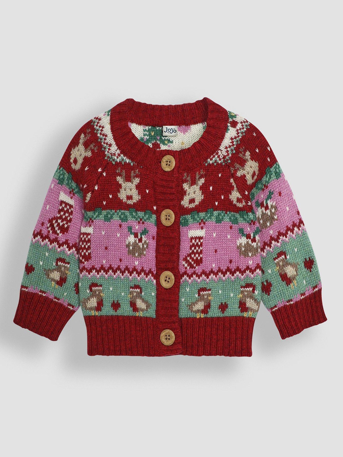 jojo-maman-bebe-girls-festive-friends-fair-isle-jumper-red