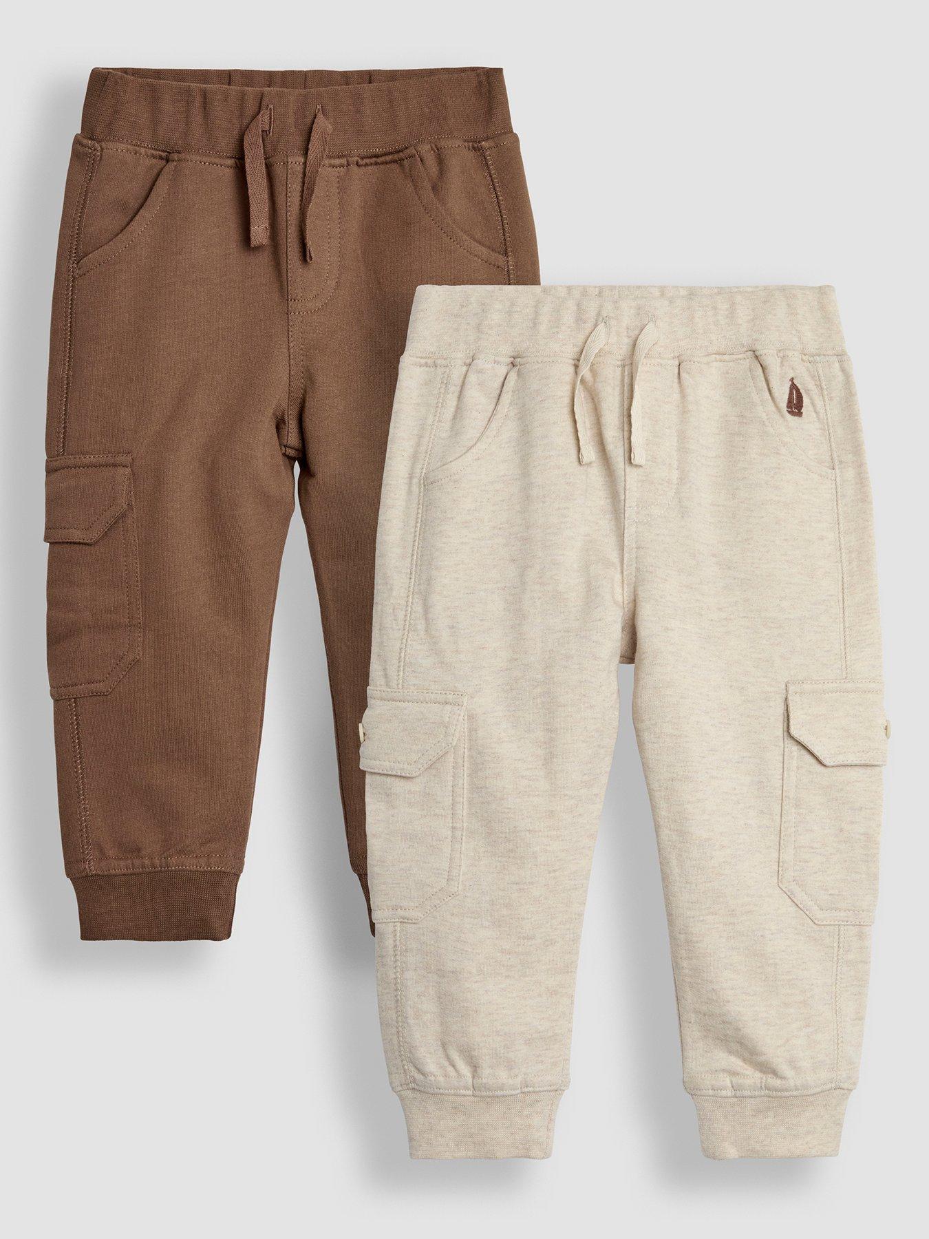 jojo-maman-bebe-boys-2-pack-cargo-joggers-brown