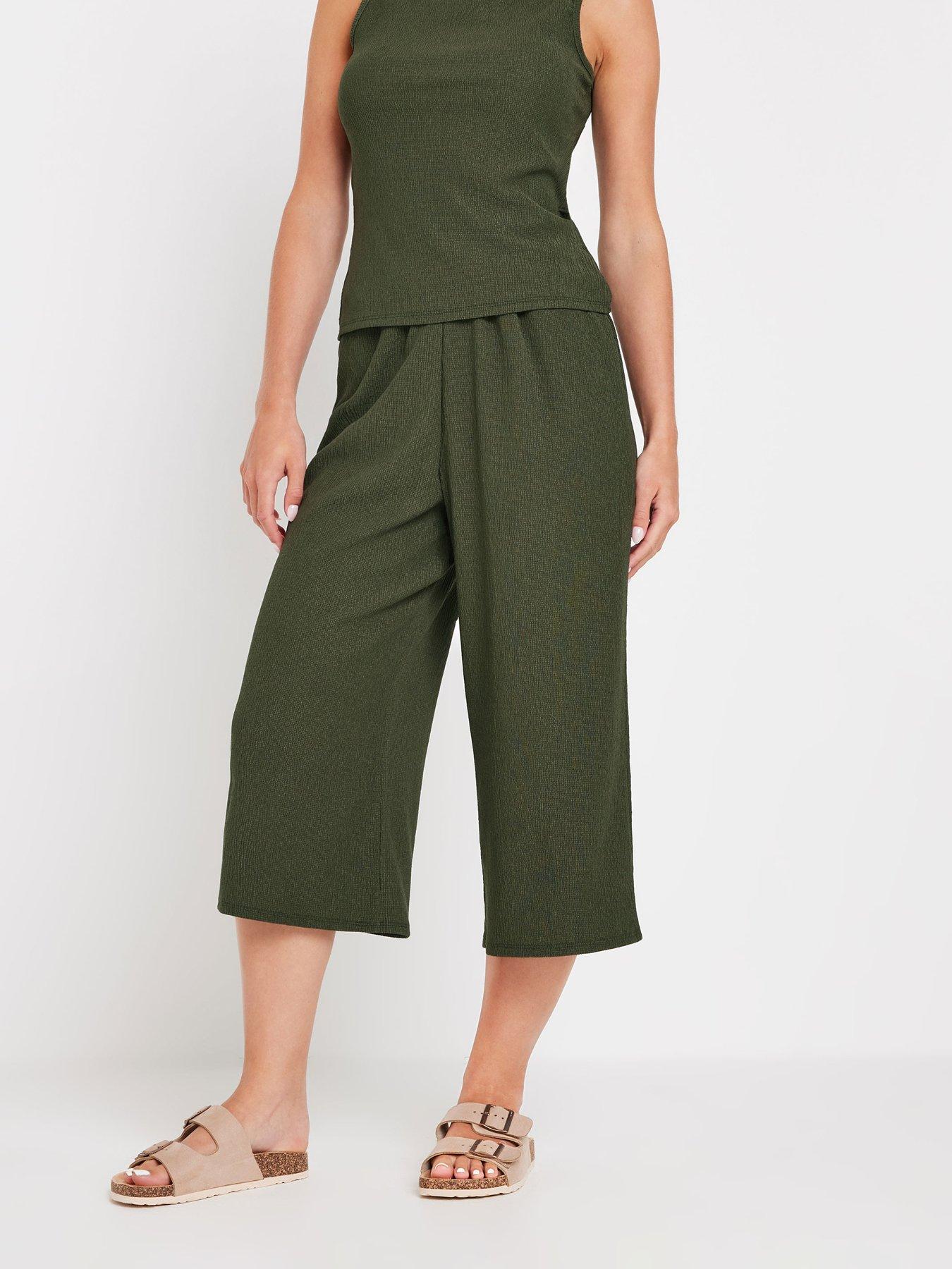 mco-petite-petite-textured-jersey-culottes-green