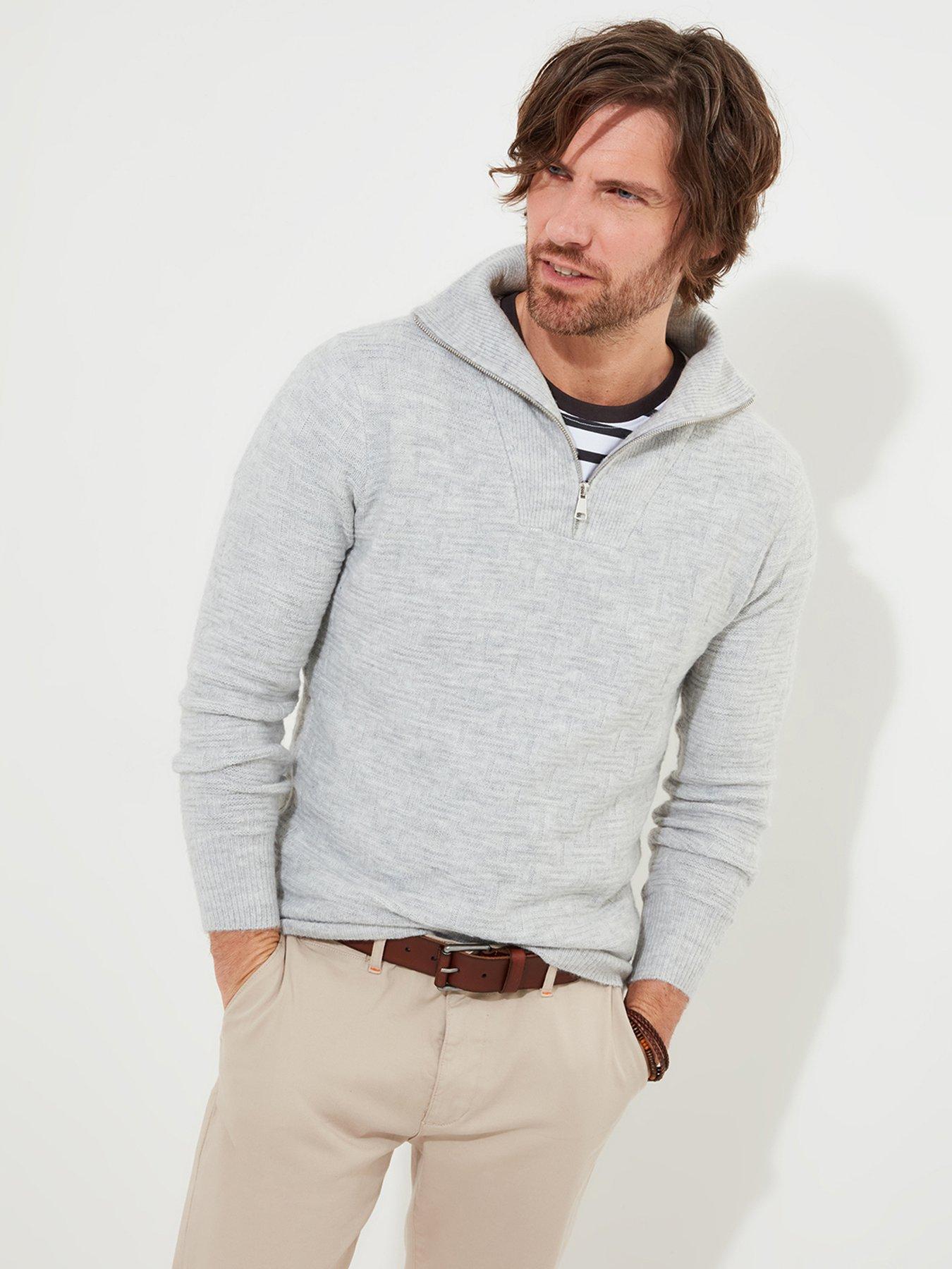 joe-browns-joe-browns-textured-half-zip-knitted-jumper-light-grey