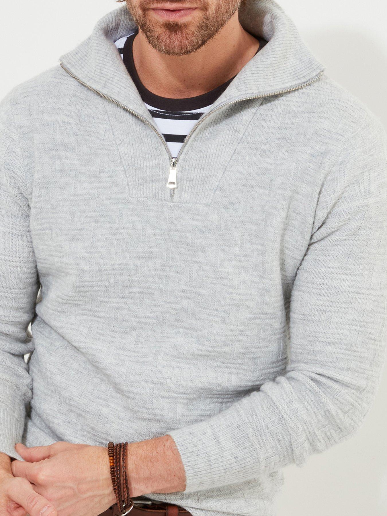 joe-browns-joe-browns-textured-half-zip-knitted-jumper-light-greystillFront