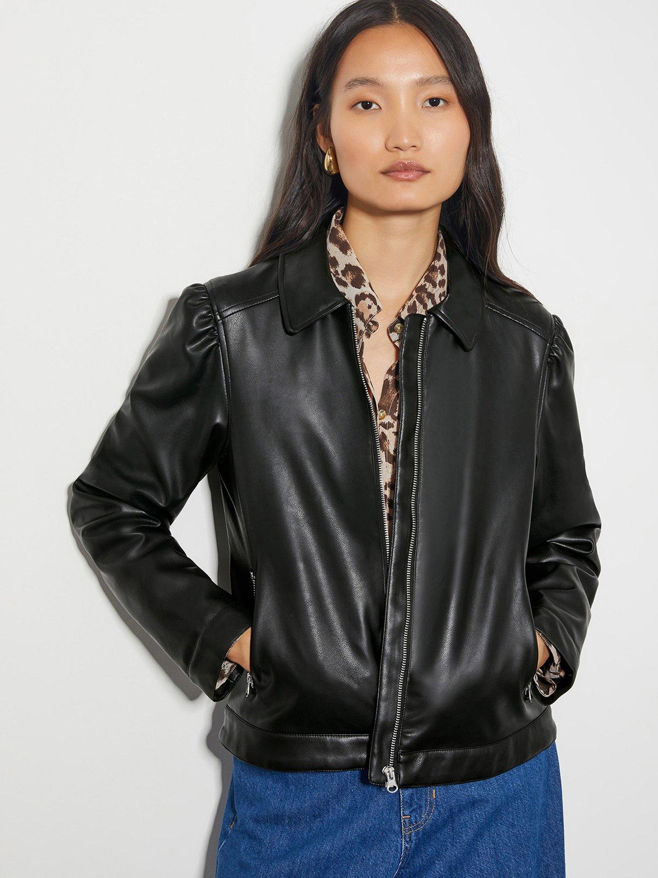 monsoon-bella-pu-bomber-jacket-blackfront