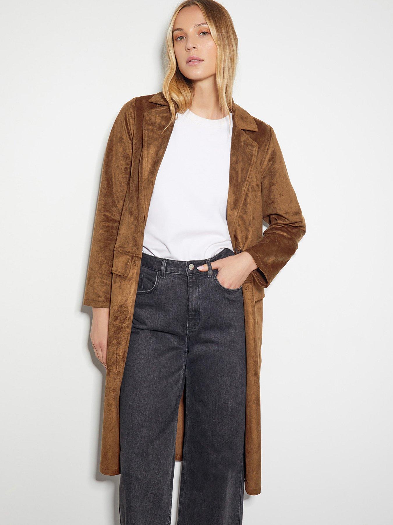 Image 1 of 5 of Monsoon Tove Suedette Trench Coat