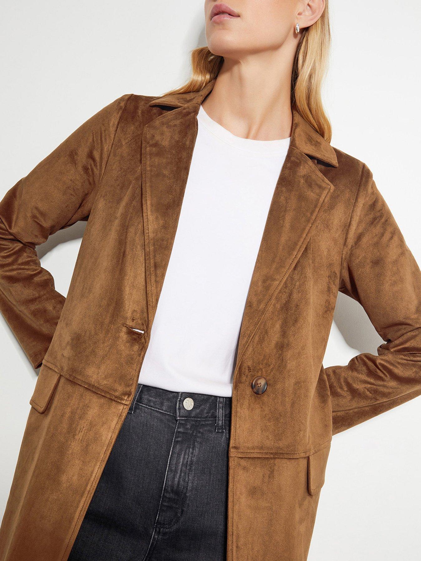 Image 4 of 5 of Monsoon Tove Suedette Trench Coat