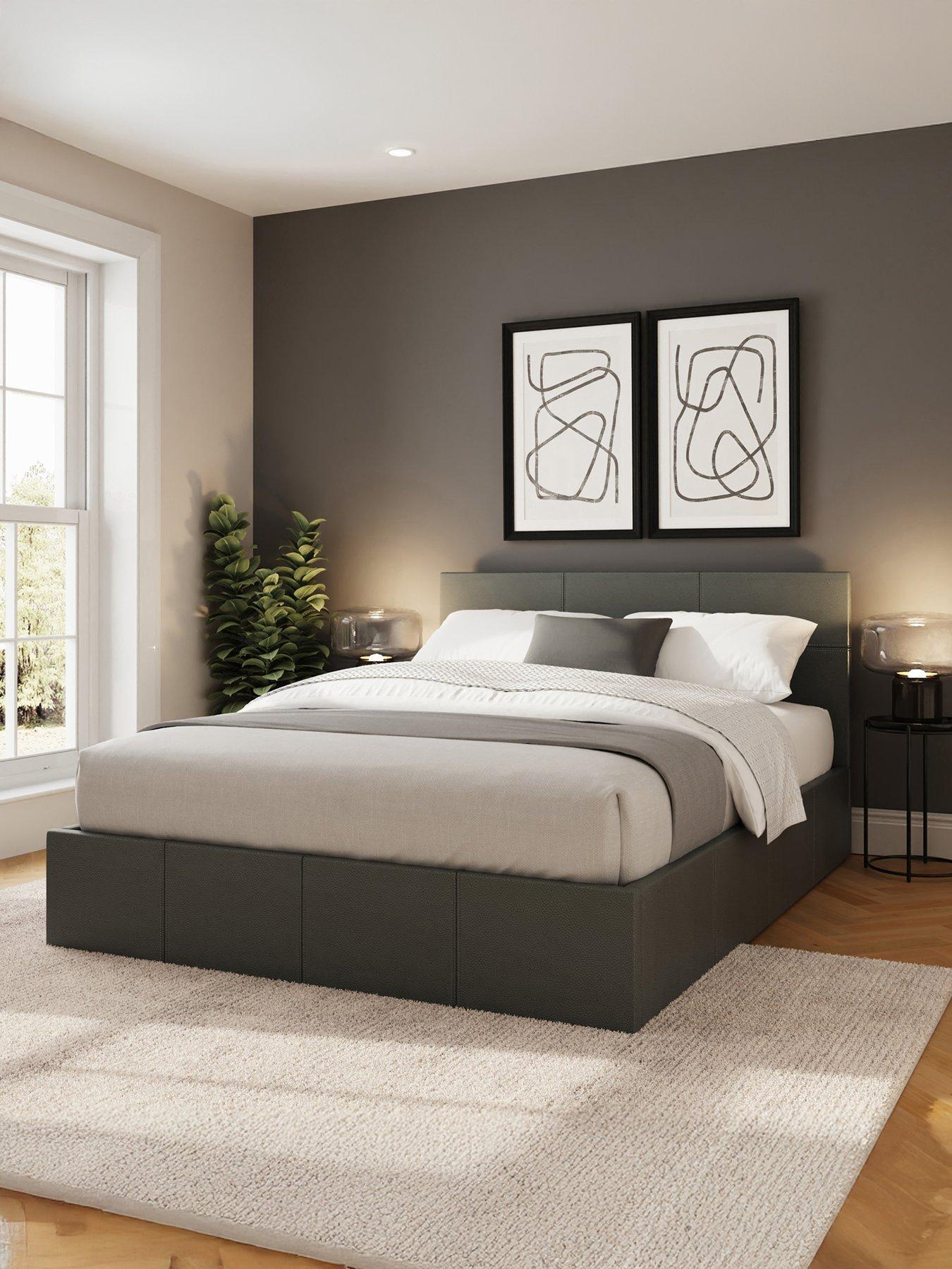 GFW Odessa Faux Leather Side Lift Up Ottoman Storage Bed with Sleepycastle Mattress Options (Buy  &  SAVE!)