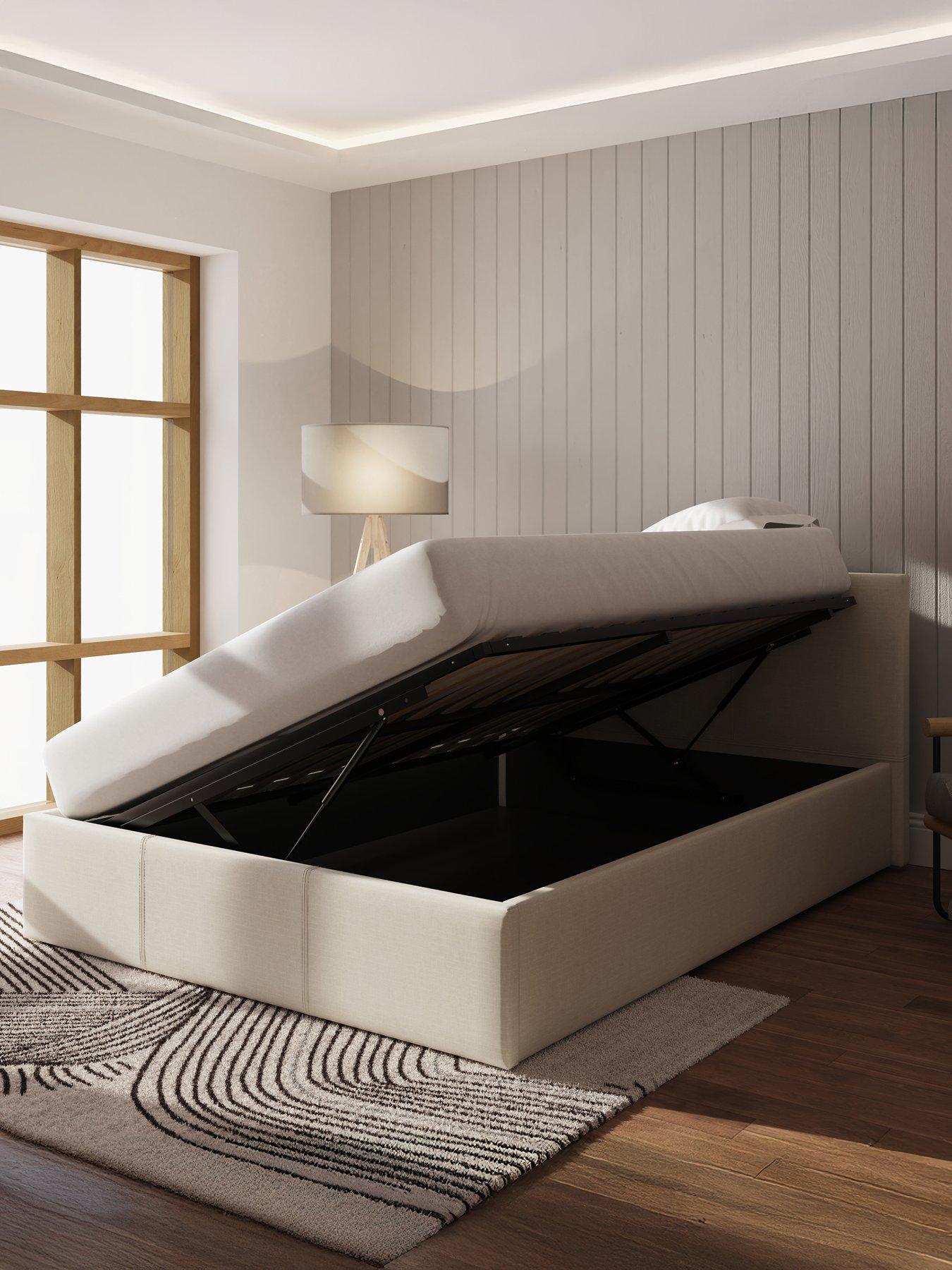 GFW Odessa Fabric Side Lift Up Ottoman Storage Bed with Sleepycastle Mattress Options (Buy  &  SAVE!)