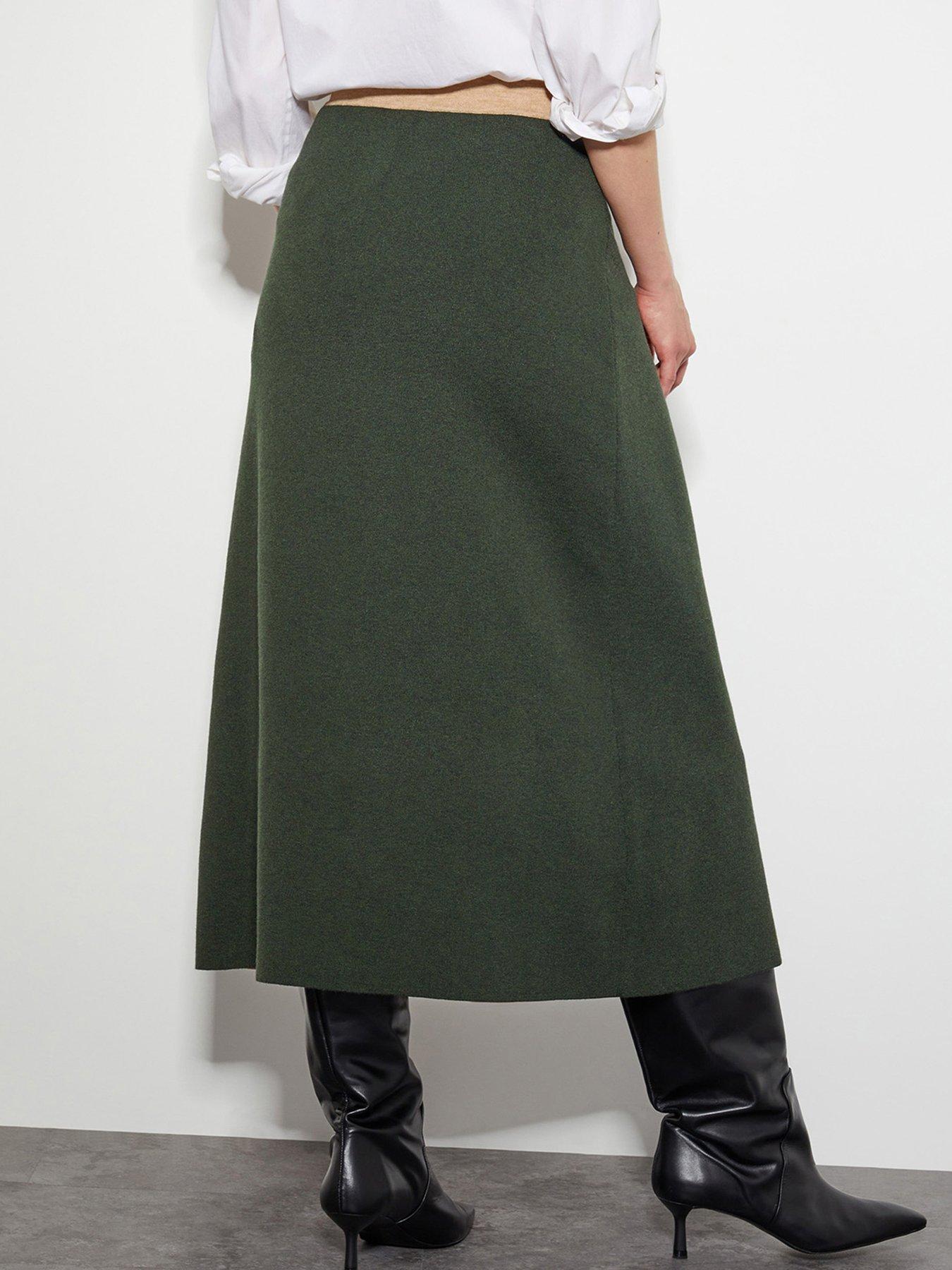 Image 2 of 6 of Monsoon Nellie Knit Skirt - Khaki