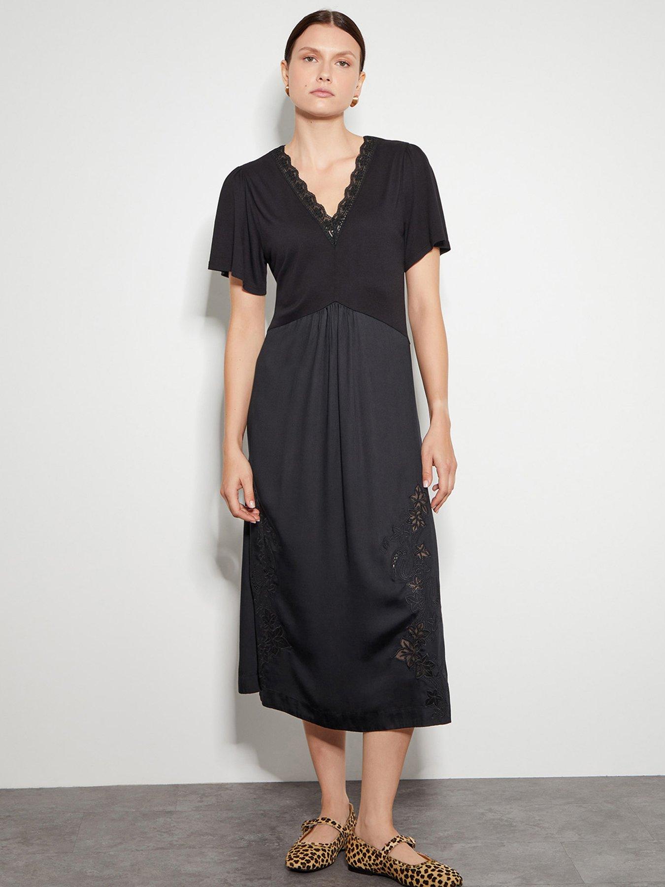 monsoon-wren-woven-mix-dress-black