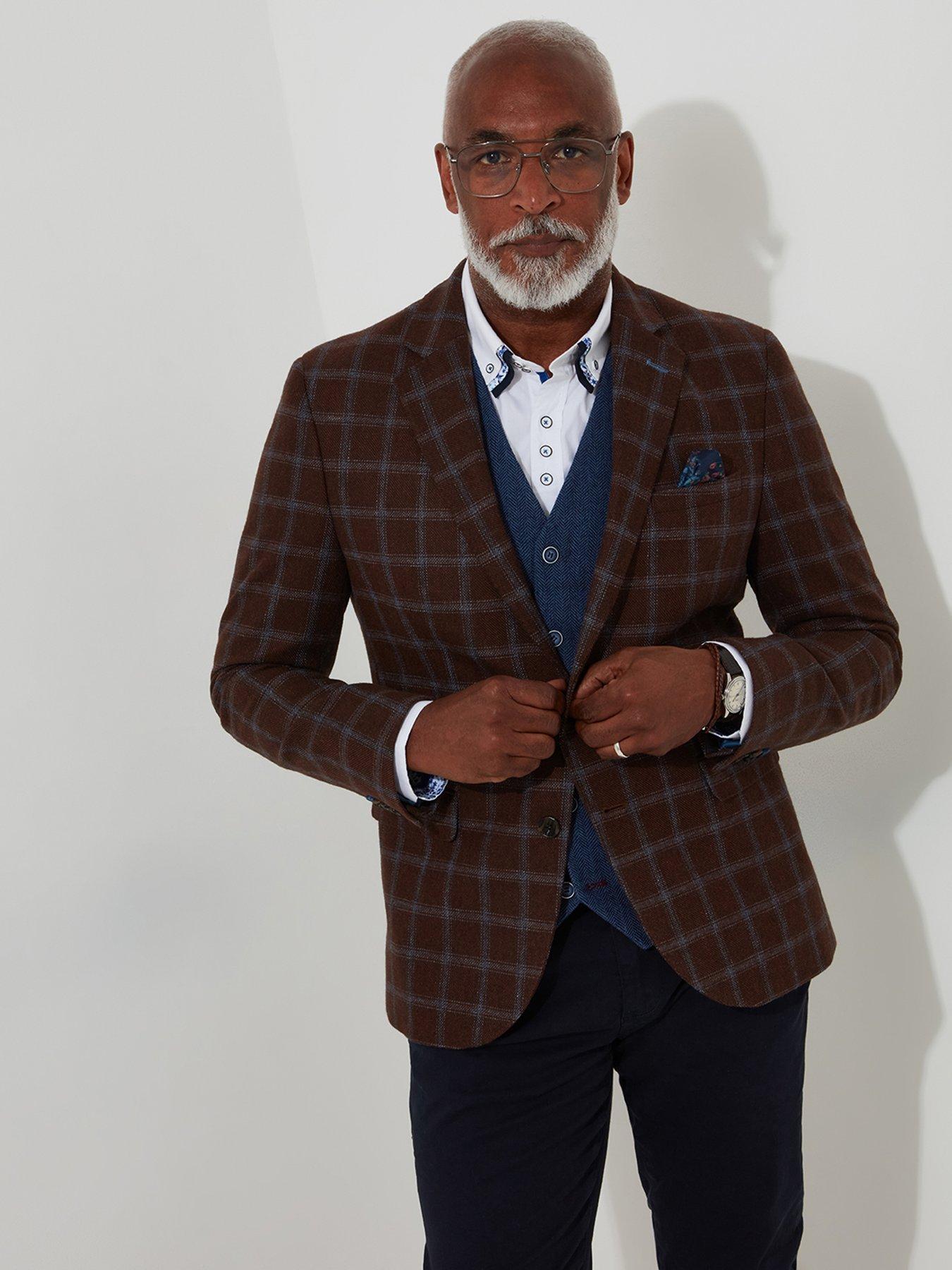 joe-browns-joe-browns-charming-check-blazer-jacket-brownfront