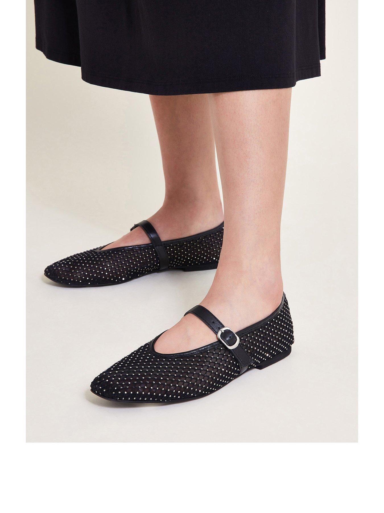 monsoon-cleo-mesh-ballet-flats-blackstillFront