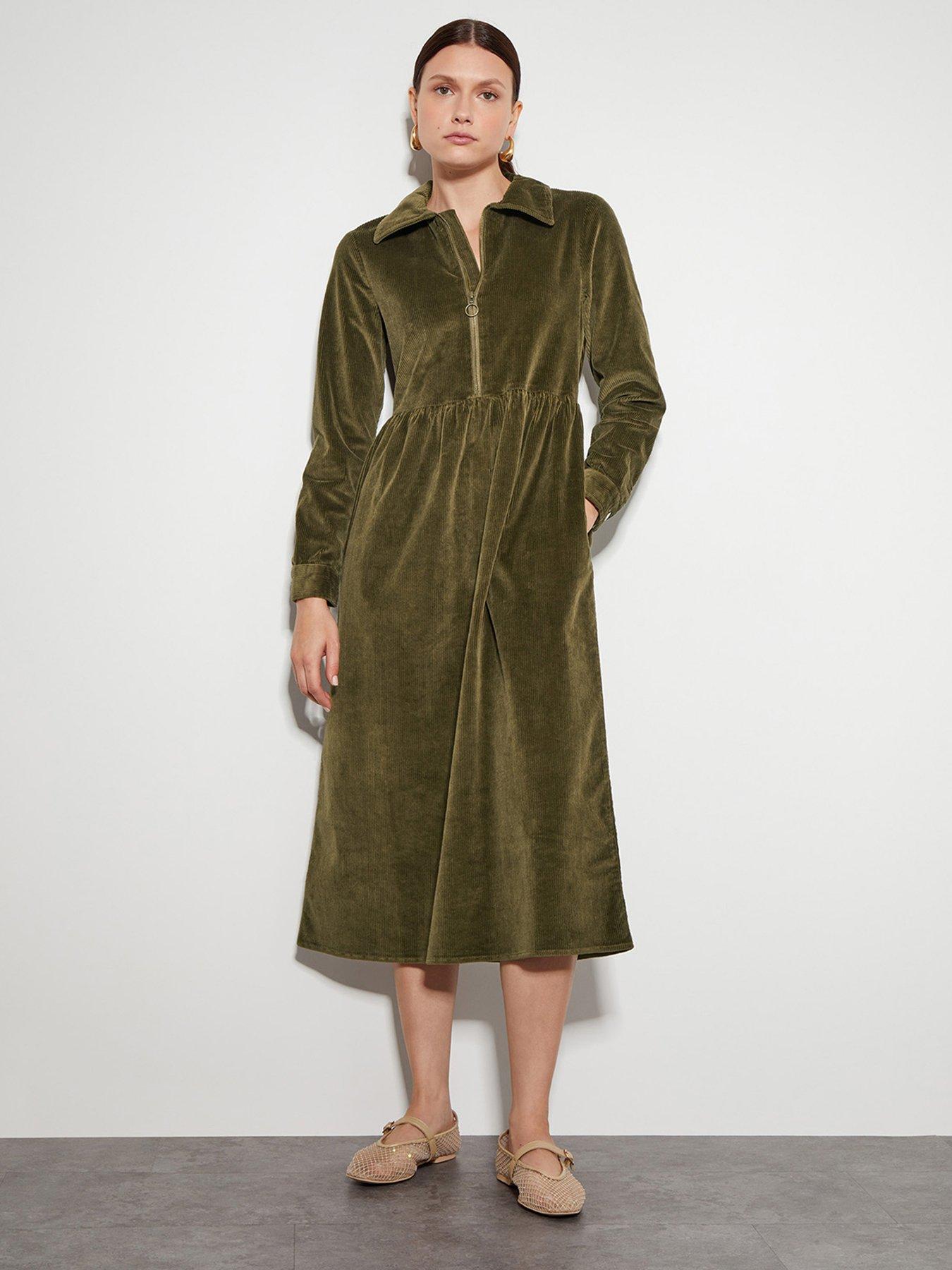 monsoon-alana-corduroy-dress-green